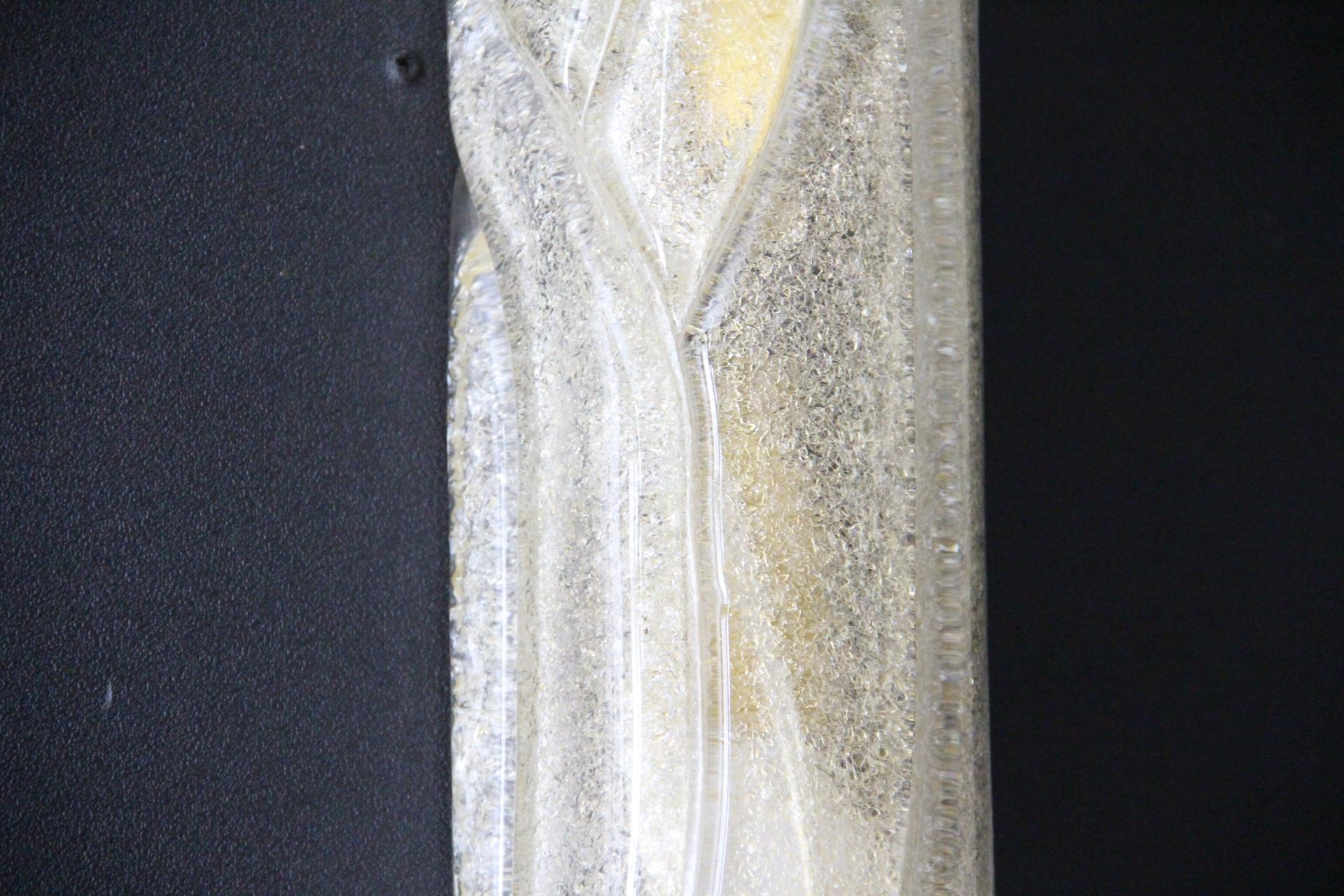 Pareja de Apliques de Cristal de Murano Blanco Texturado, Estilo Mazzega en venta 4