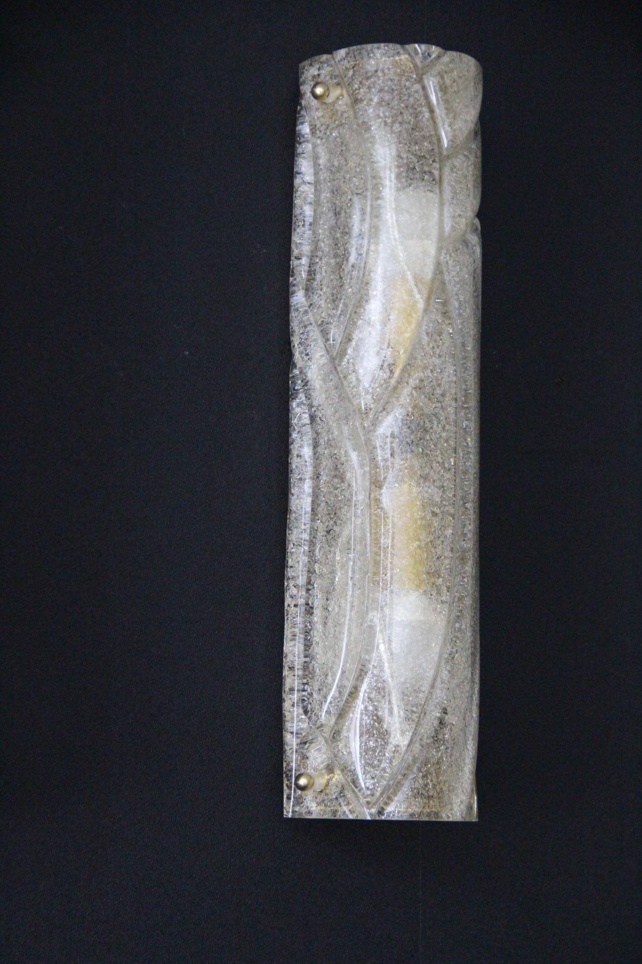 Pareja de Apliques de Cristal de Murano Blanco Texturado, Estilo Mazzega en venta 6