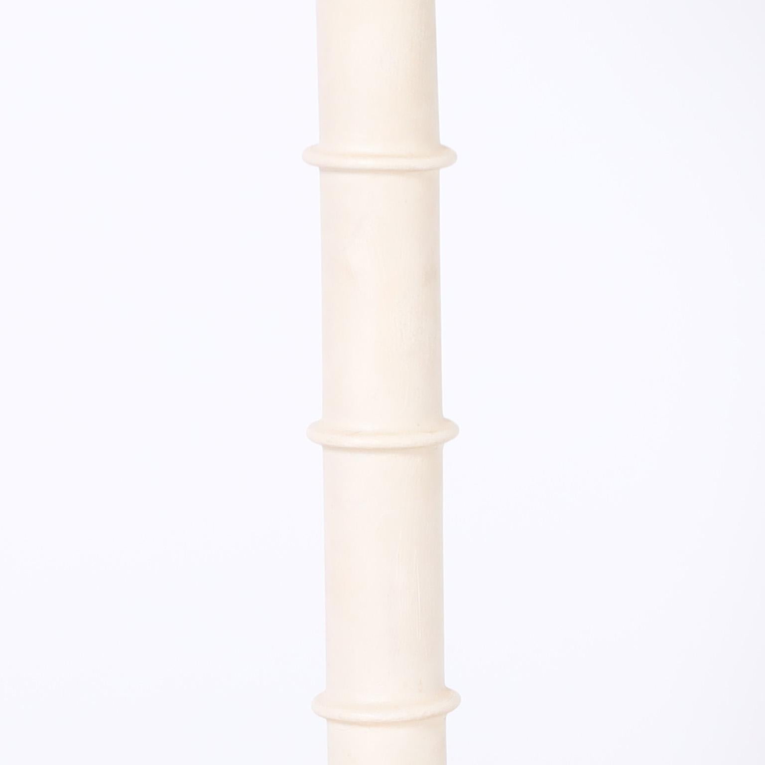 Paire de lampes de table en forme de palmier à l'italienne, en métal blanc en vente 2