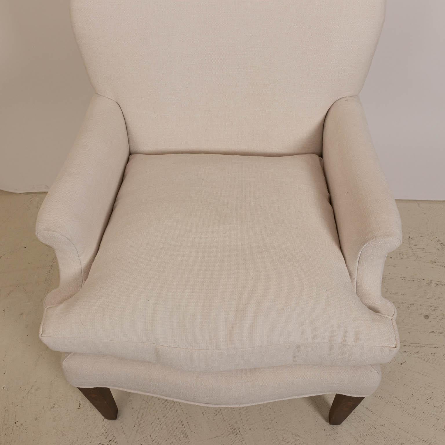 Pair of White Upholstered Armchairs 3