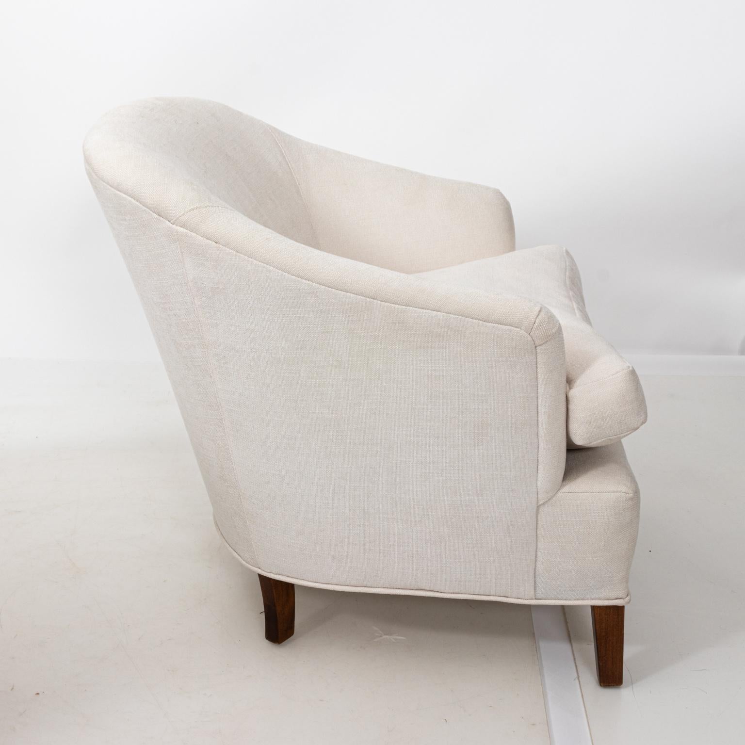Pair of White Upholstered Armchairs 3