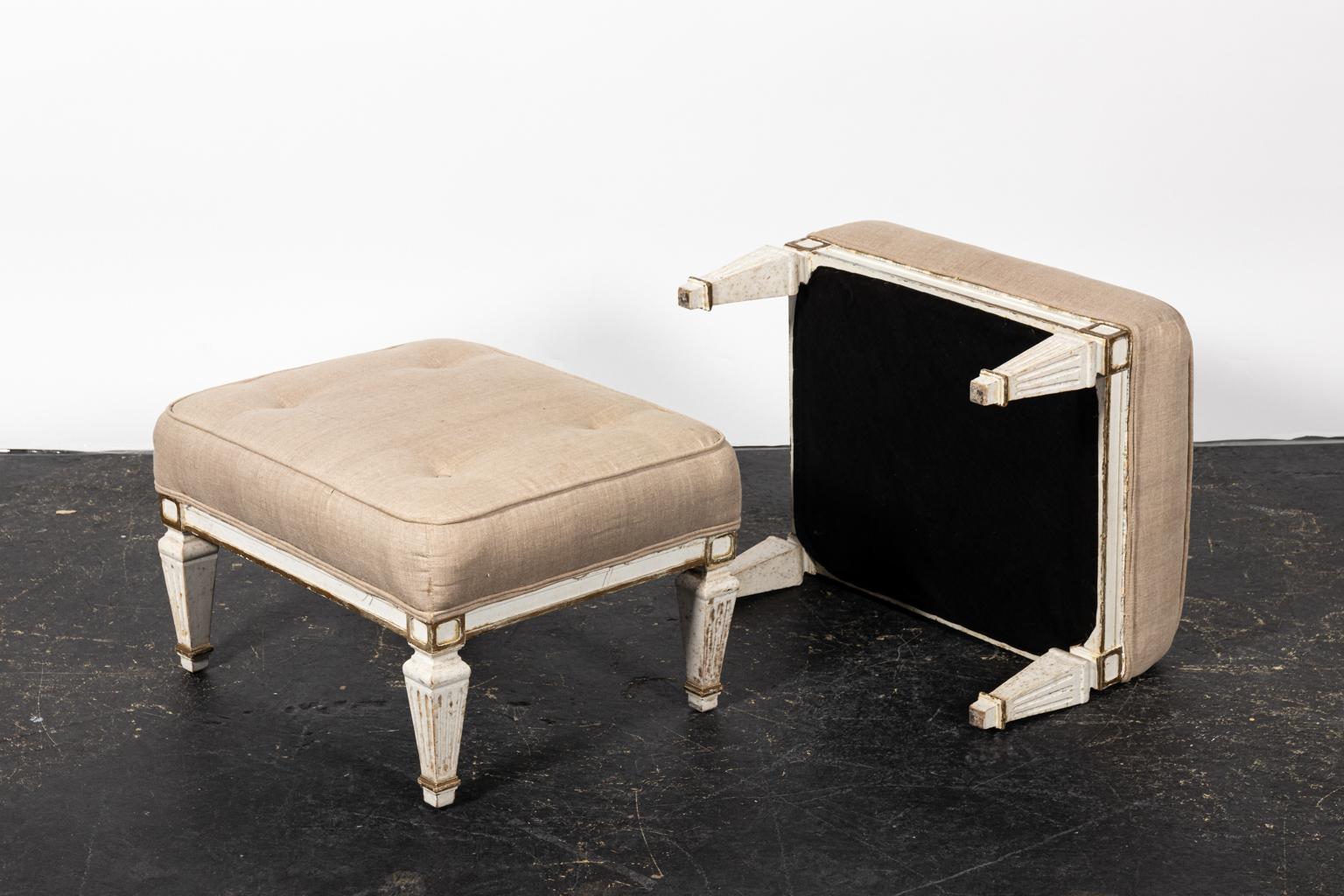 tufted white bench