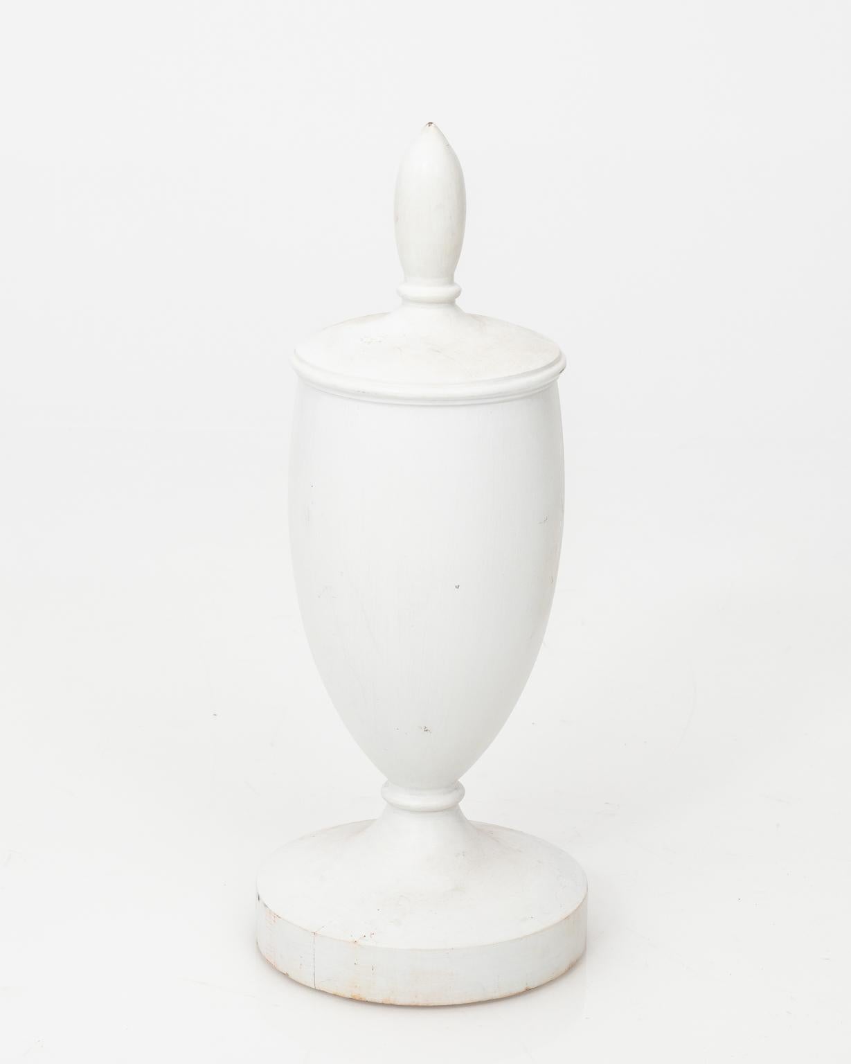 Neoclassical Pair of White Urn Finials For Sale