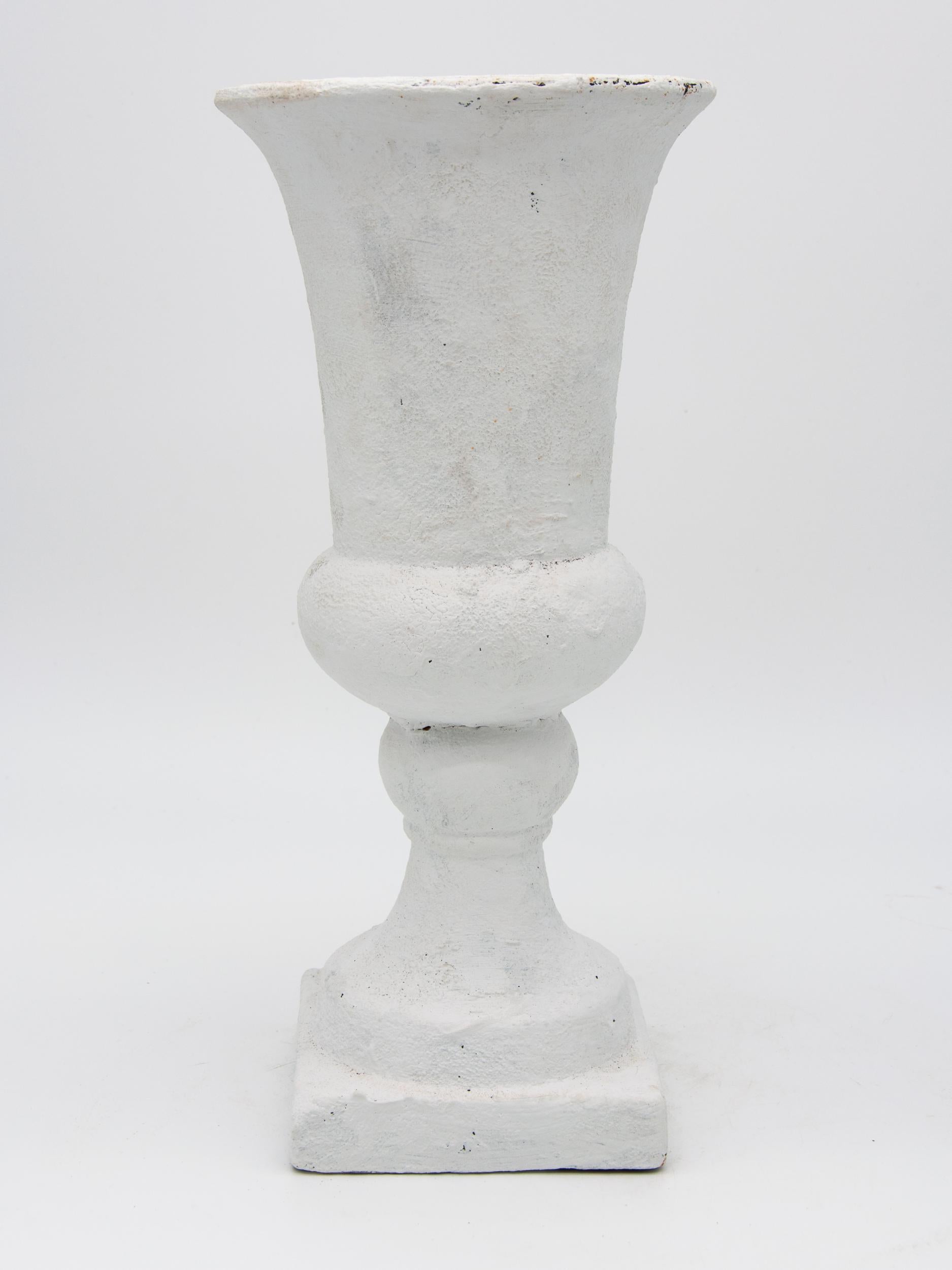 Modern Pair of White Urns