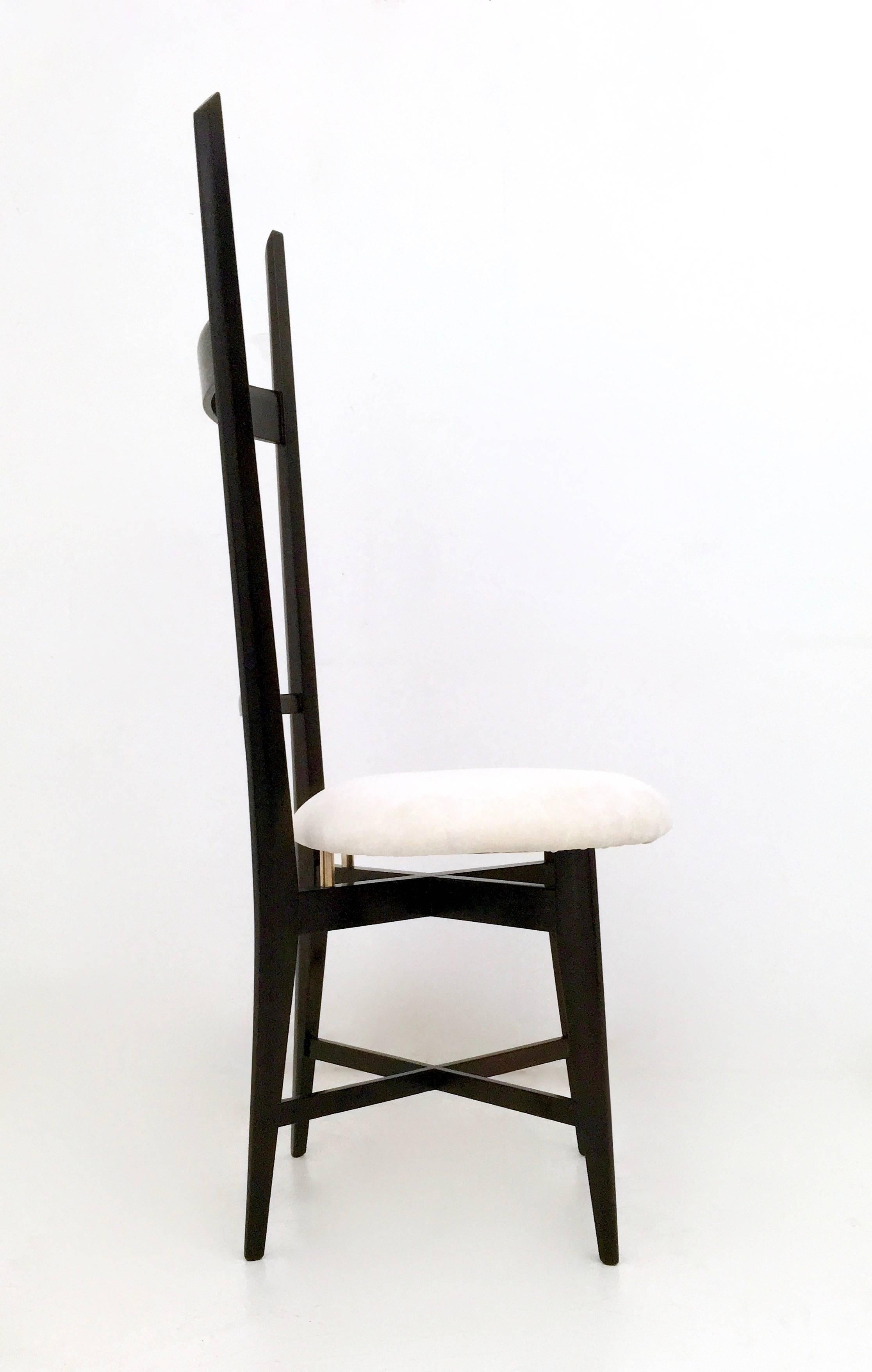 Italian Pair of Vintage Black and White Chiavarine Chairs in the Style of Parisi, Italy For Sale