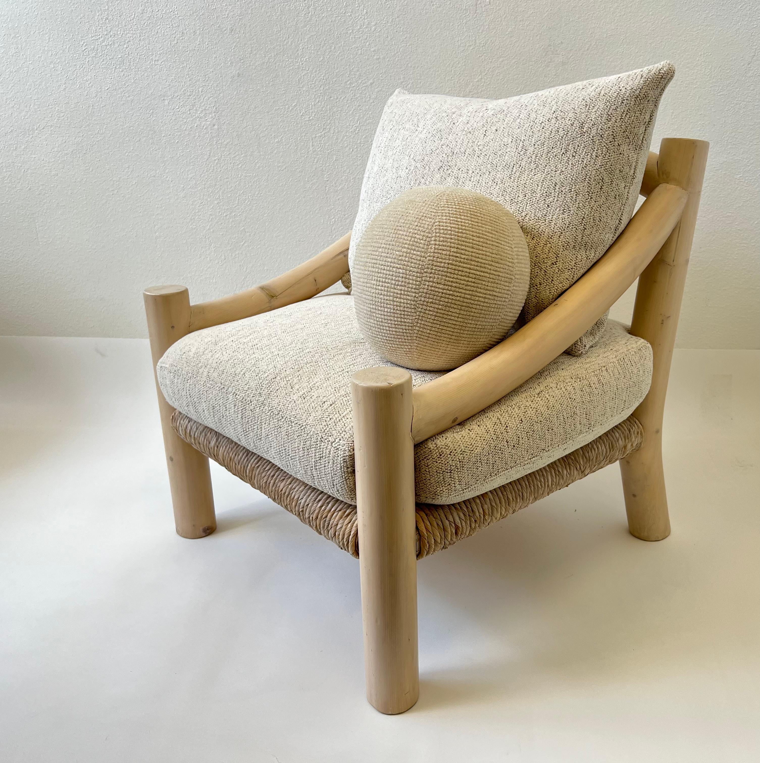 Late 20th Century Pair of White Wash Lounge Chairs by Michael Taylor For Sale