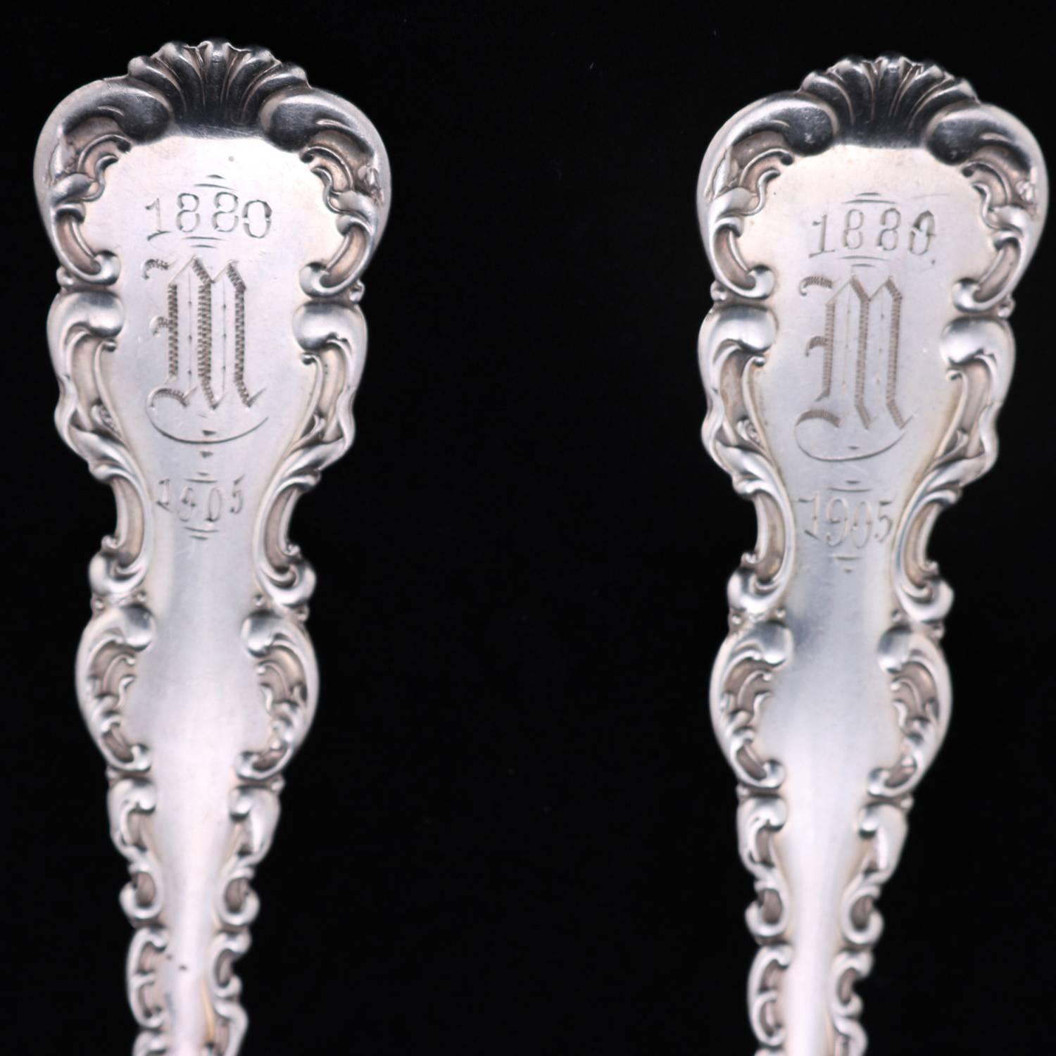 American Pair of Whiting Sterling Silver Tablespoons, circa 1905