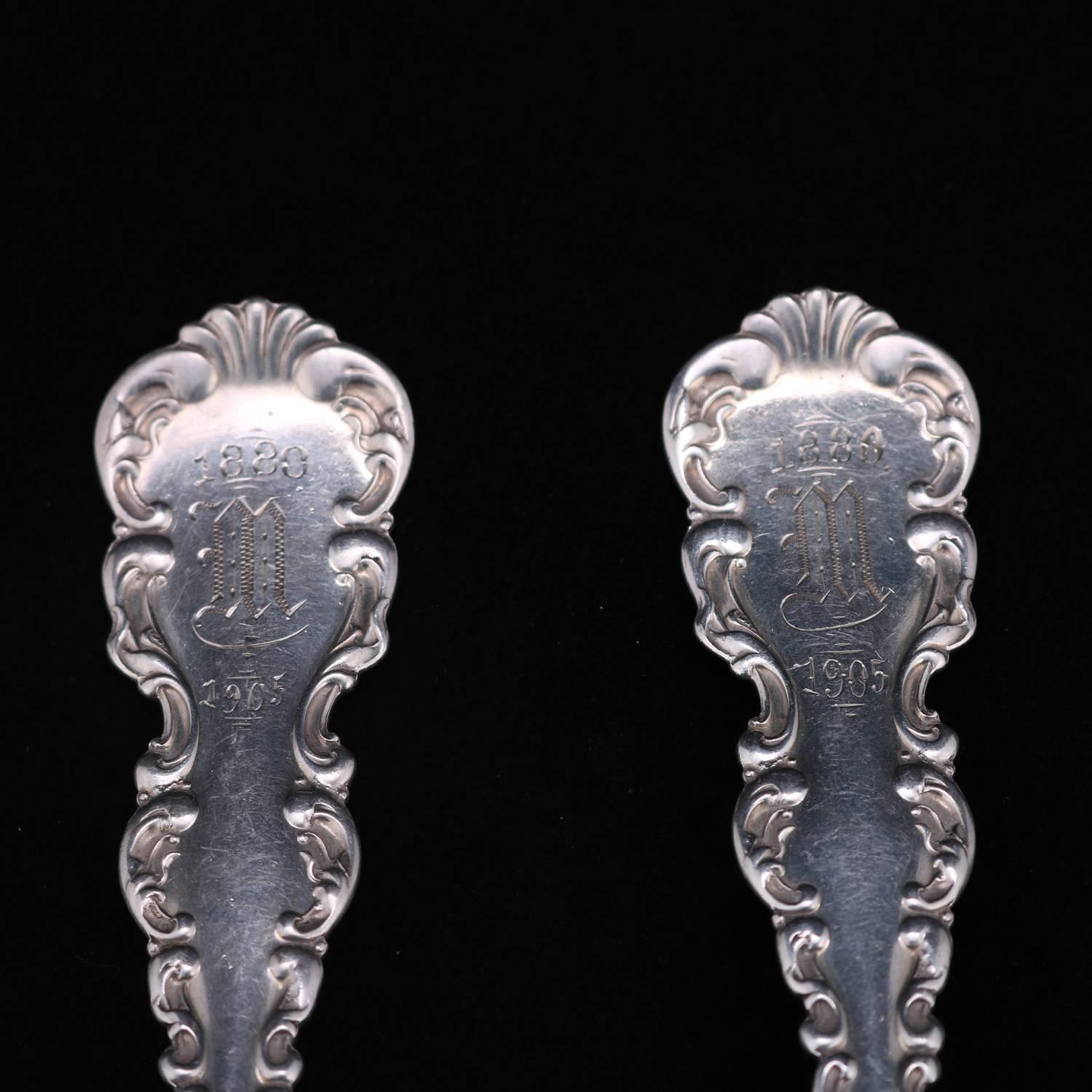 20th Century Pair of Whiting Sterling Silver Tablespoons, circa 1905