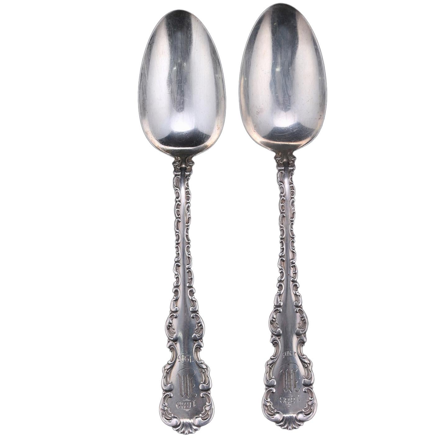 Pair of Whiting Sterling Silver Tablespoons, circa 1905