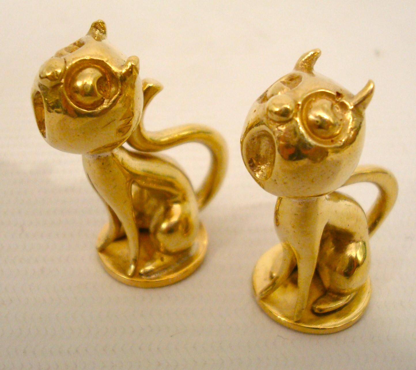 Pareja de Figuritas de Bronce Art Decó Félix el Gato Austria de WHW Hagenauer en venta 5