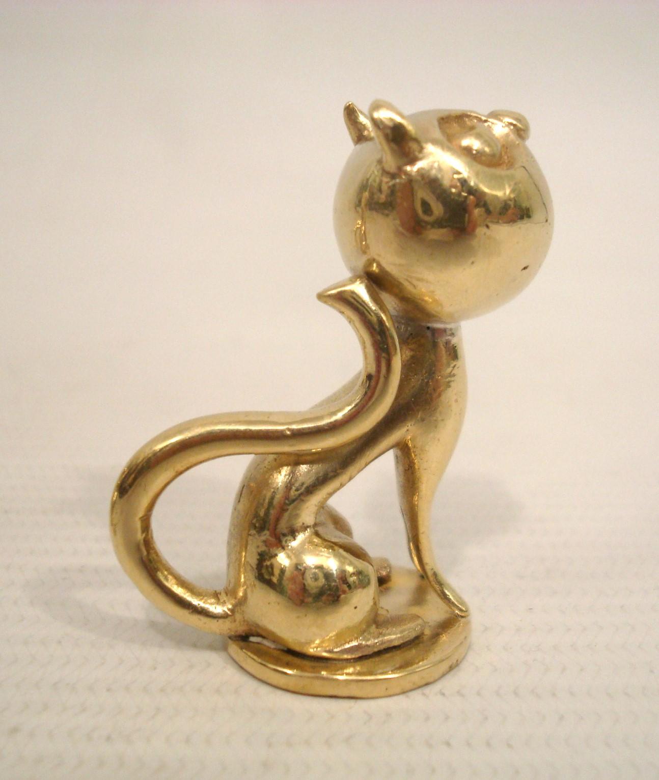 Pareja de Figuritas de Bronce Art Decó Félix el Gato Austria de WHW Hagenauer en Bueno estado para la venta en Buenos Aires, Olivos