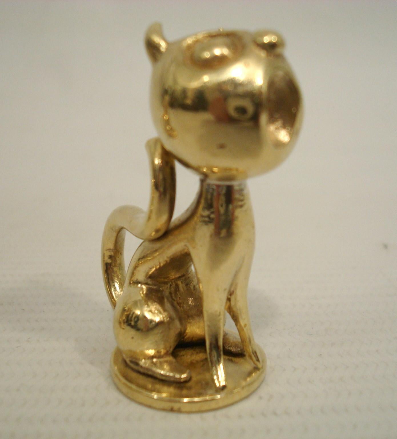 Pareja de Figuritas de Bronce Art Decó Félix el Gato Austria de WHW Hagenauer siglo XX en venta