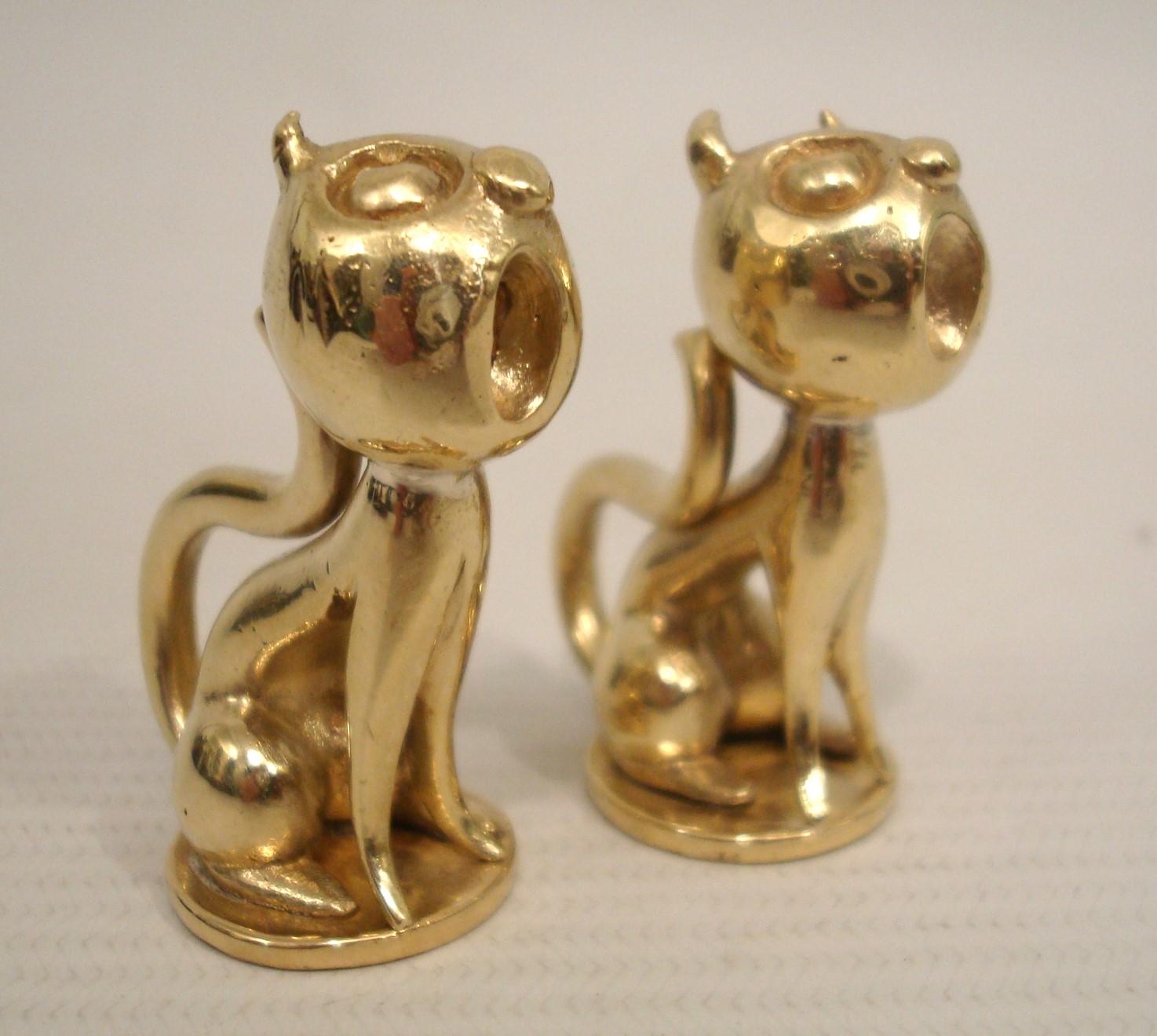 Pareja de Figuritas de Bronce Art Decó Félix el Gato Austria de WHW Hagenauer en venta 1
