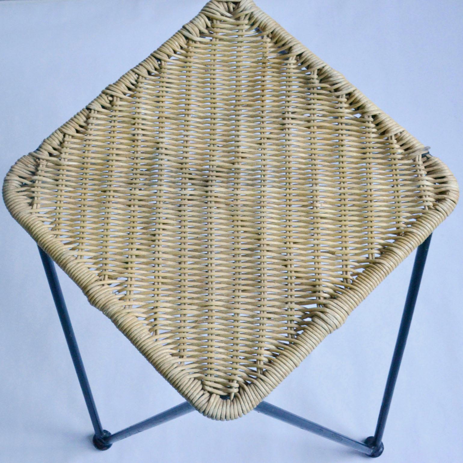 Pair of Wicker and Metal Dining Chairs, Vienna, 1950 3
