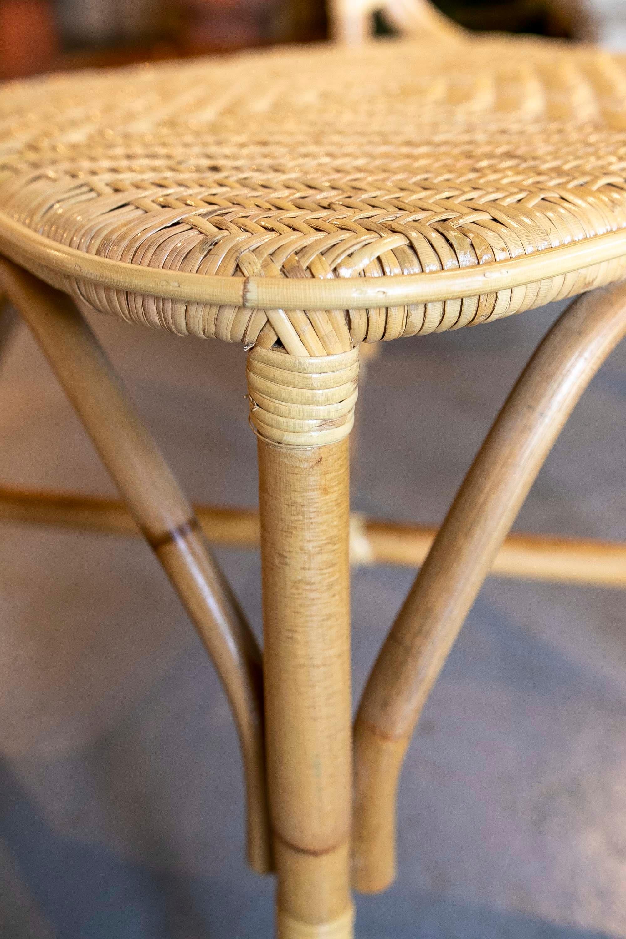 Pair of Wicker and Rattan Dining Chairs For Sale at 1stDibs