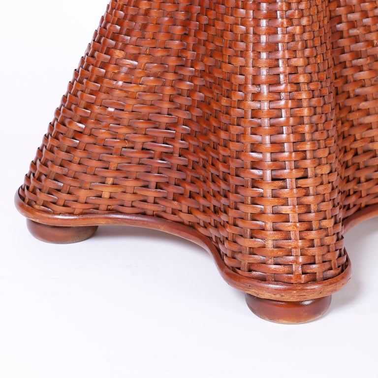 Pair of Wicker and Rattan Stands For Sale at 1stDibs