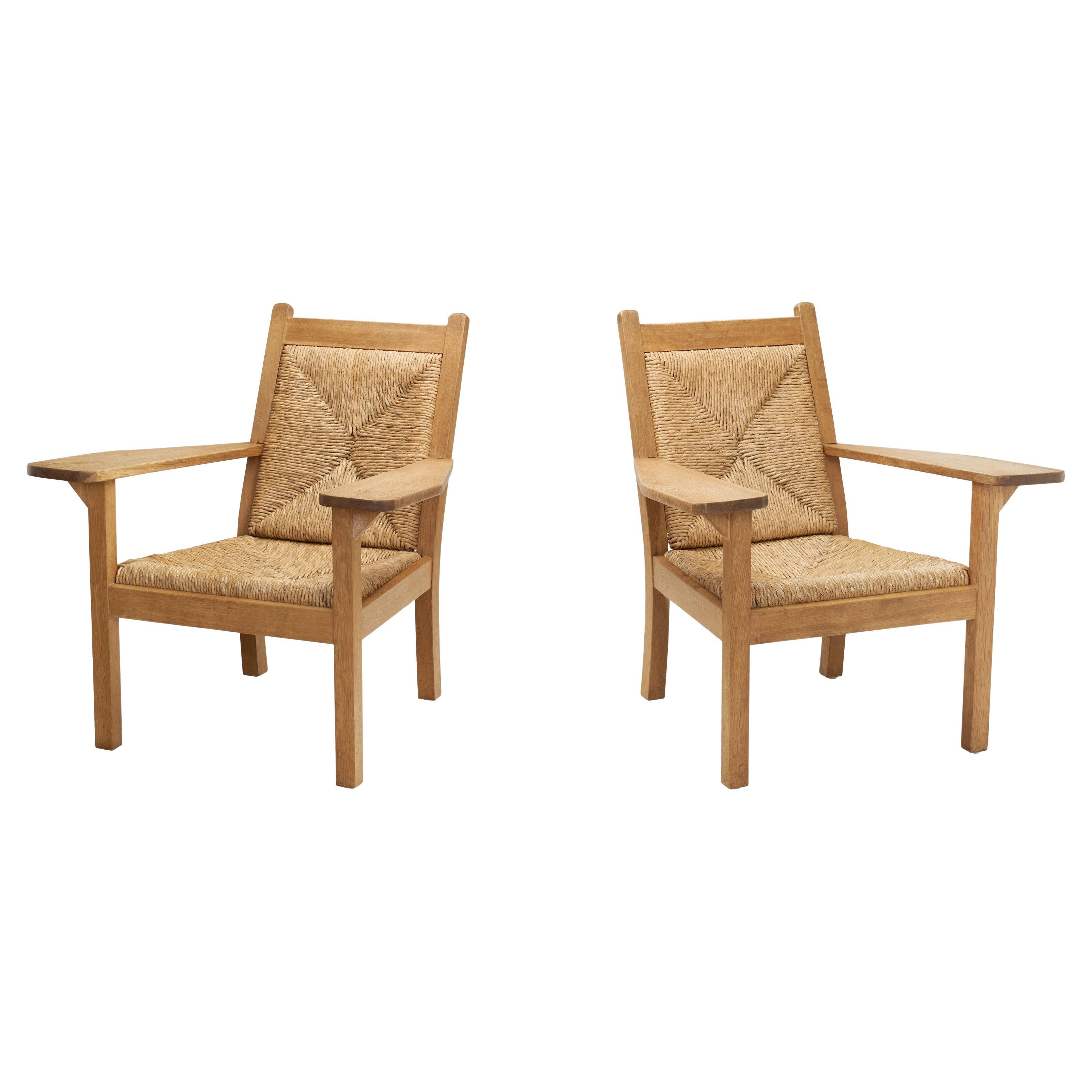 Paar Geflechtsessel von Willi Ohler, Deutschland Erste Hälfte des 20. im Angebot