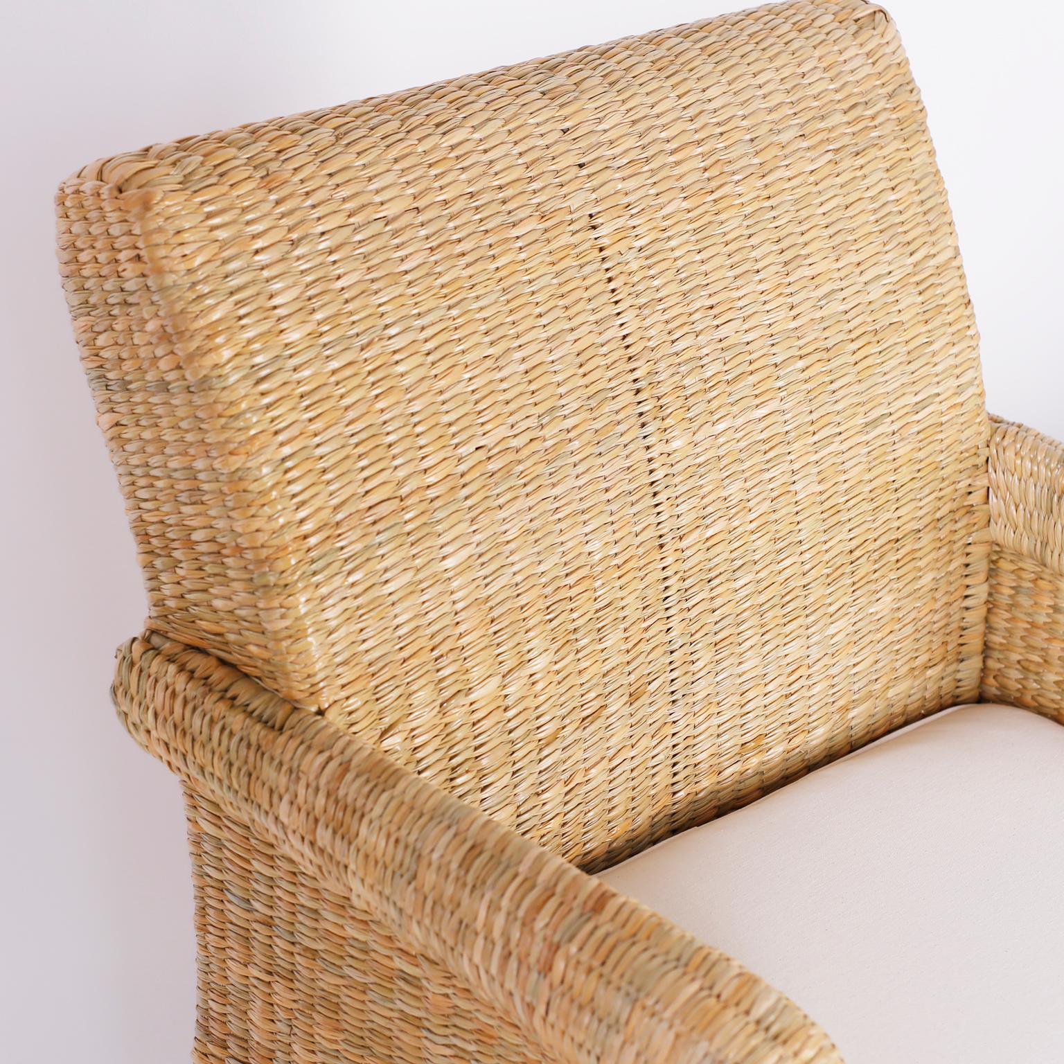 Mexican Wicker Armchairs from the FS Flores Collection, Priced Individually For Sale
