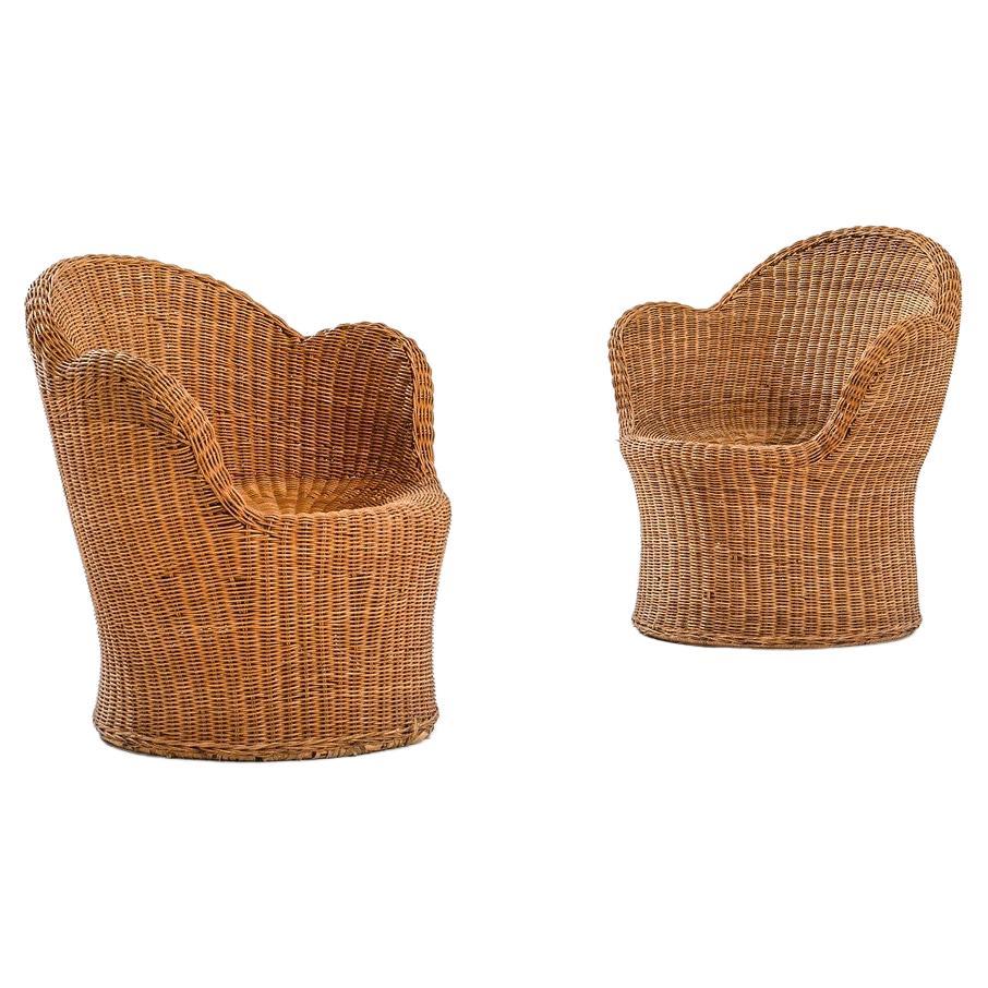 Pair of Wicker Armchairs, Vivai del Sud, 1970