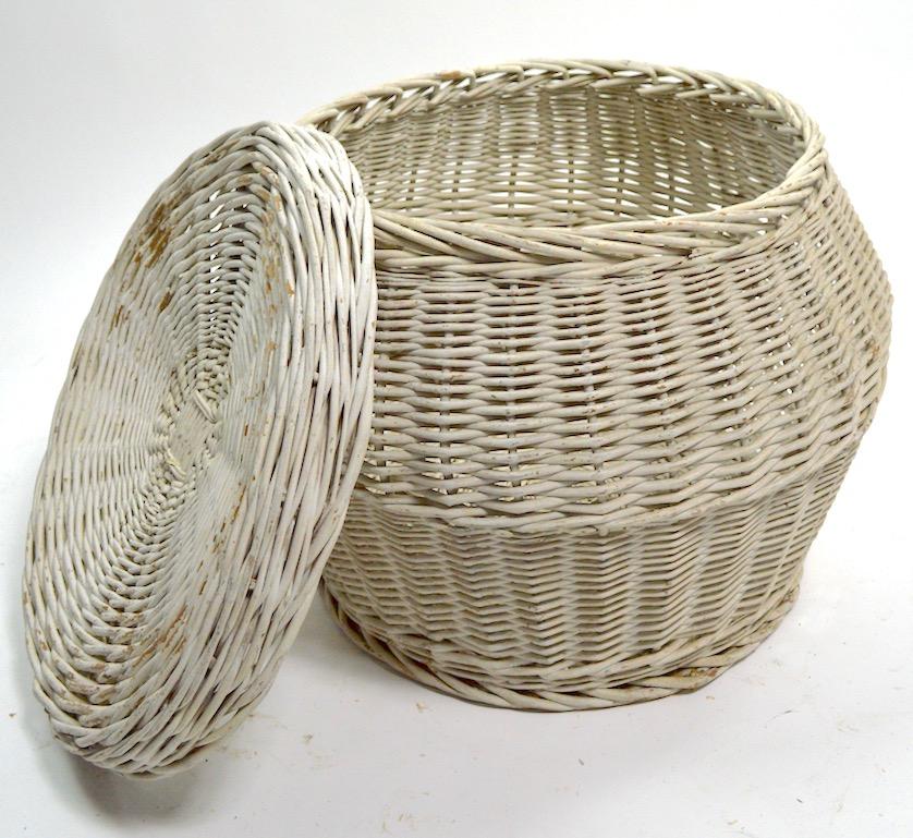 wicker bins with lids