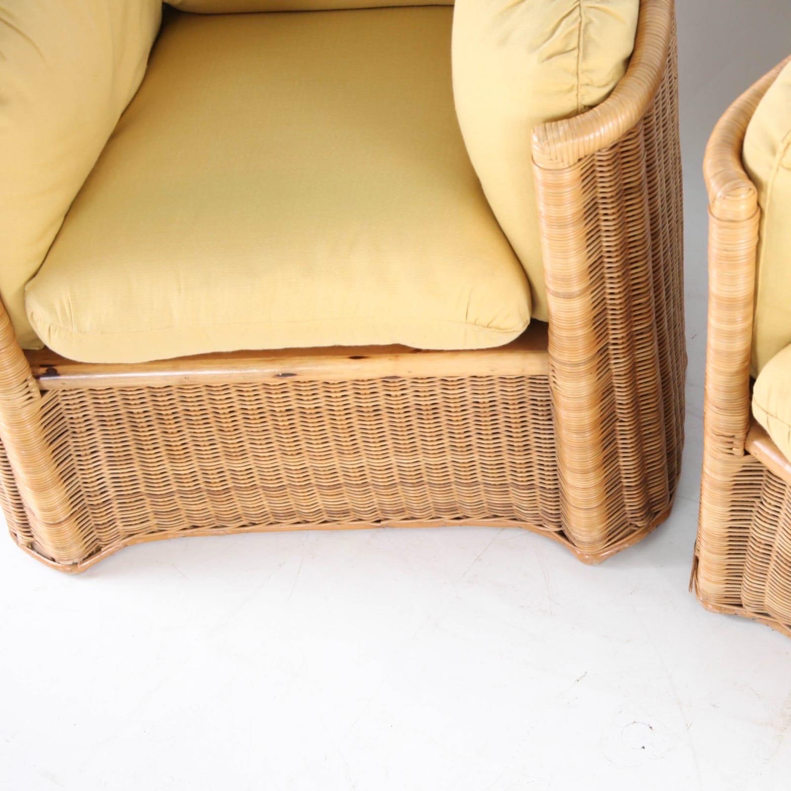 Coppia di sedie bergere in vimini in vendita 5