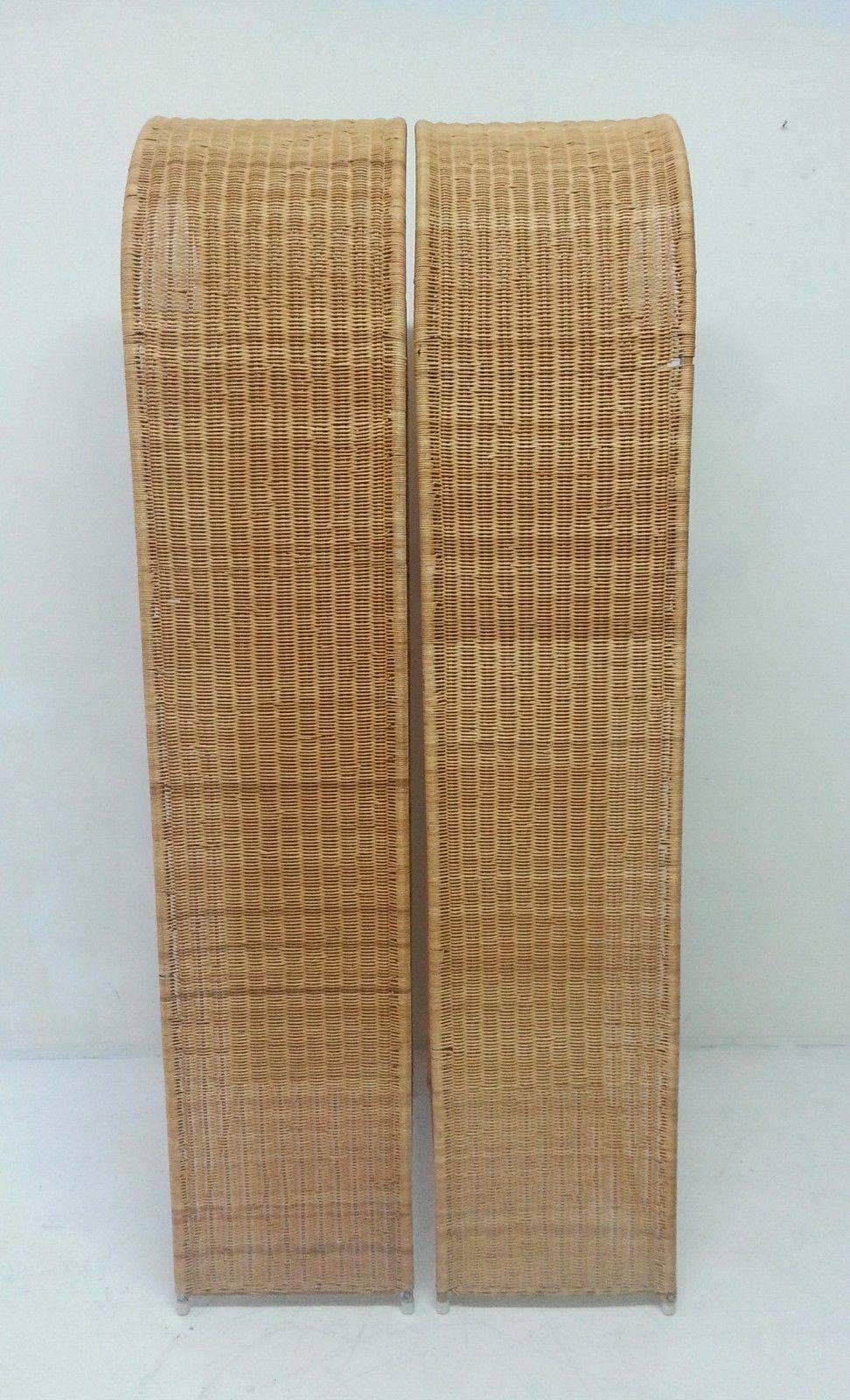 Mid-20th Century Pair of Wicker Bookshelves by Danny Ho Fong for Tropi-Cal