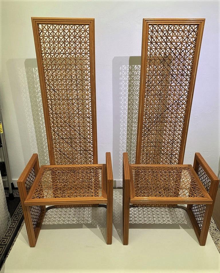Italian Pair of Wicker Chairs by Viva del Sud for Casa Bique For Sale
