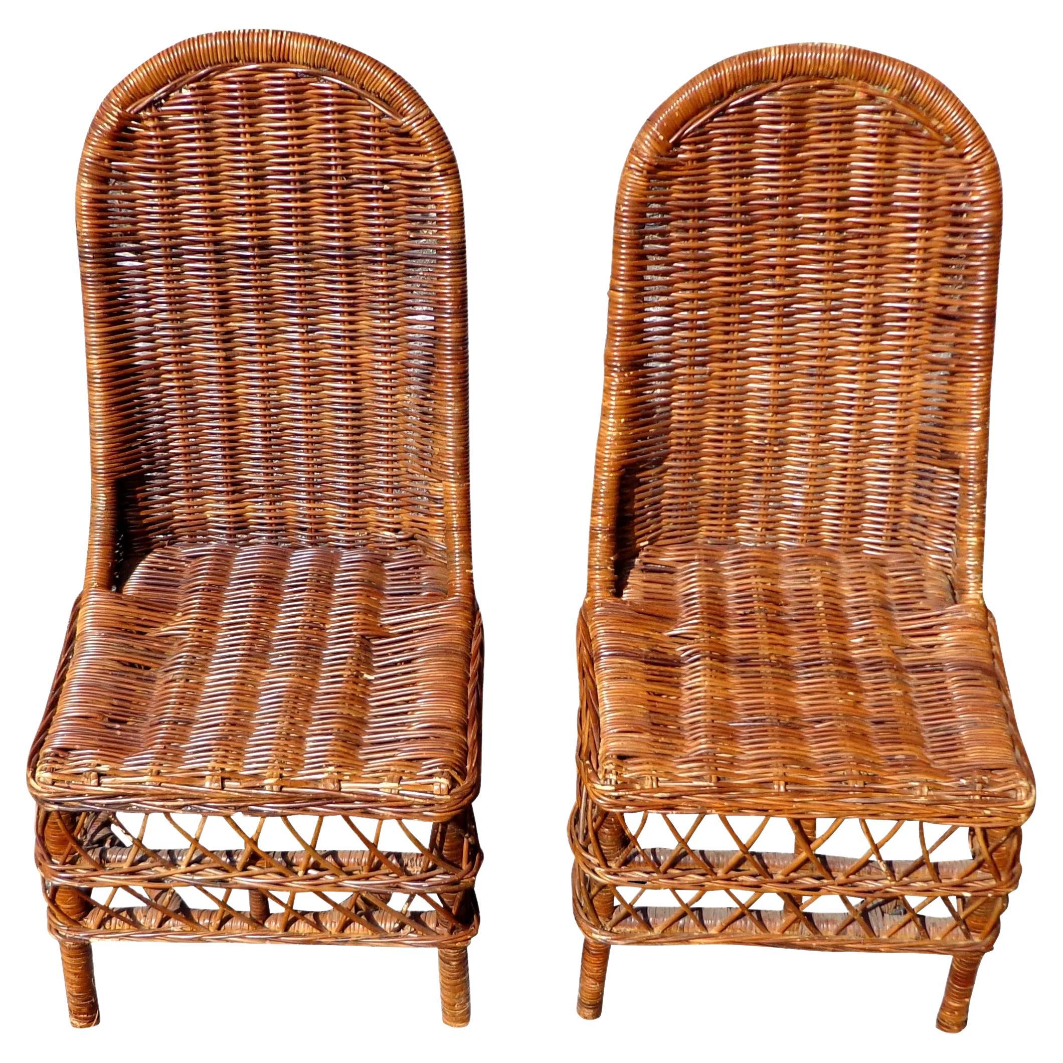 Pareja de sillas de mimbre