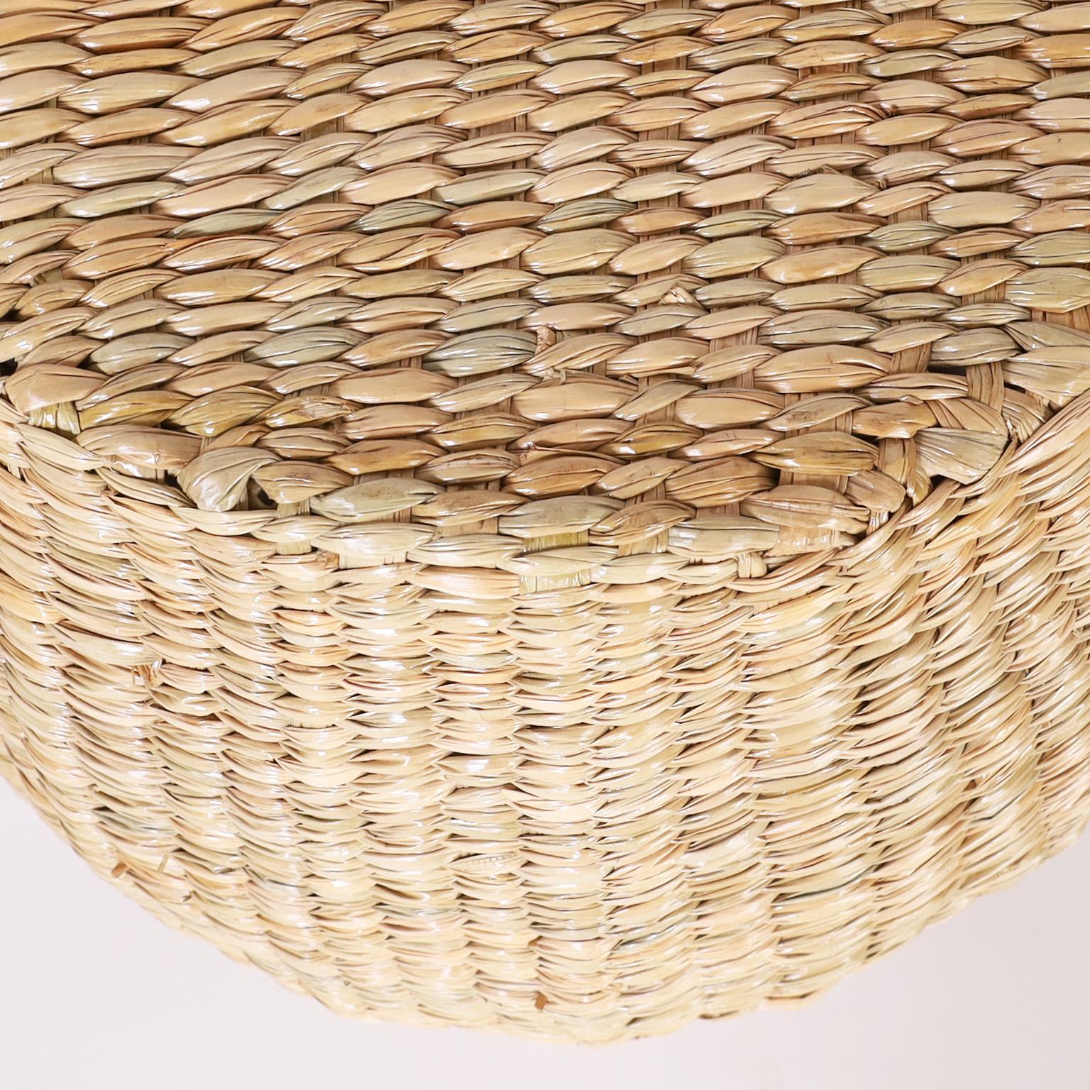 Hand-Woven Pair of Wicker Chuspata Garden Seats from the FS Flores Collection