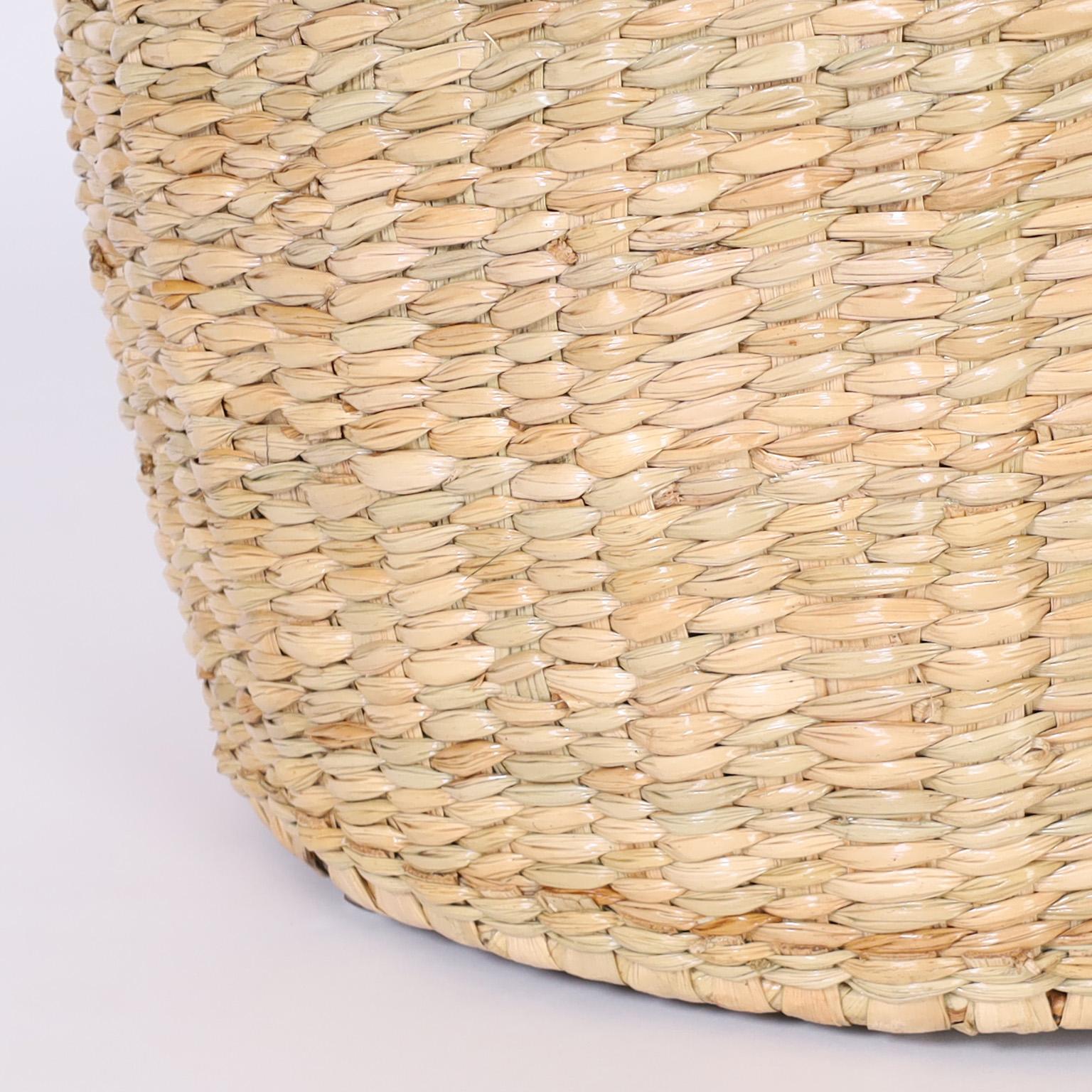 Contemporary Pair of Wicker Chuspata Garden Seats from the FS Flores Collection