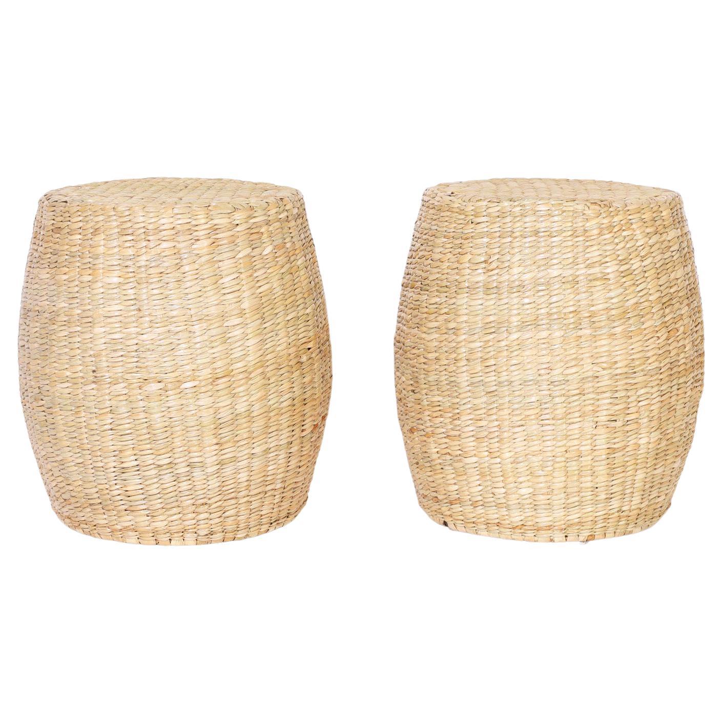 Pair of Wicker Chuspata Garden Seats from the FS Flores Collection