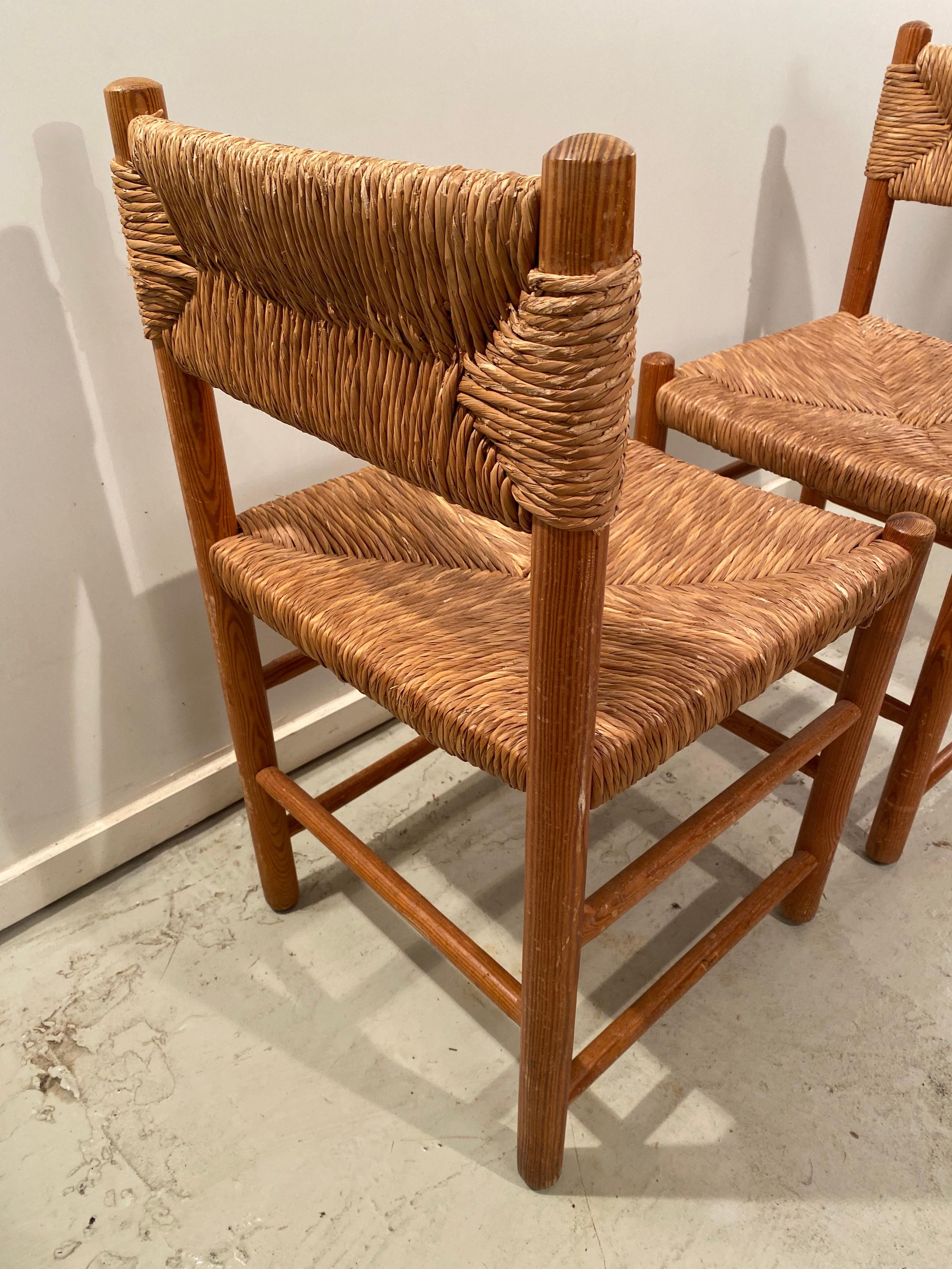 Pair of Wicker Dordogne Chairs by Charlotte Perriand for Sentou, 1950s For Sale 4