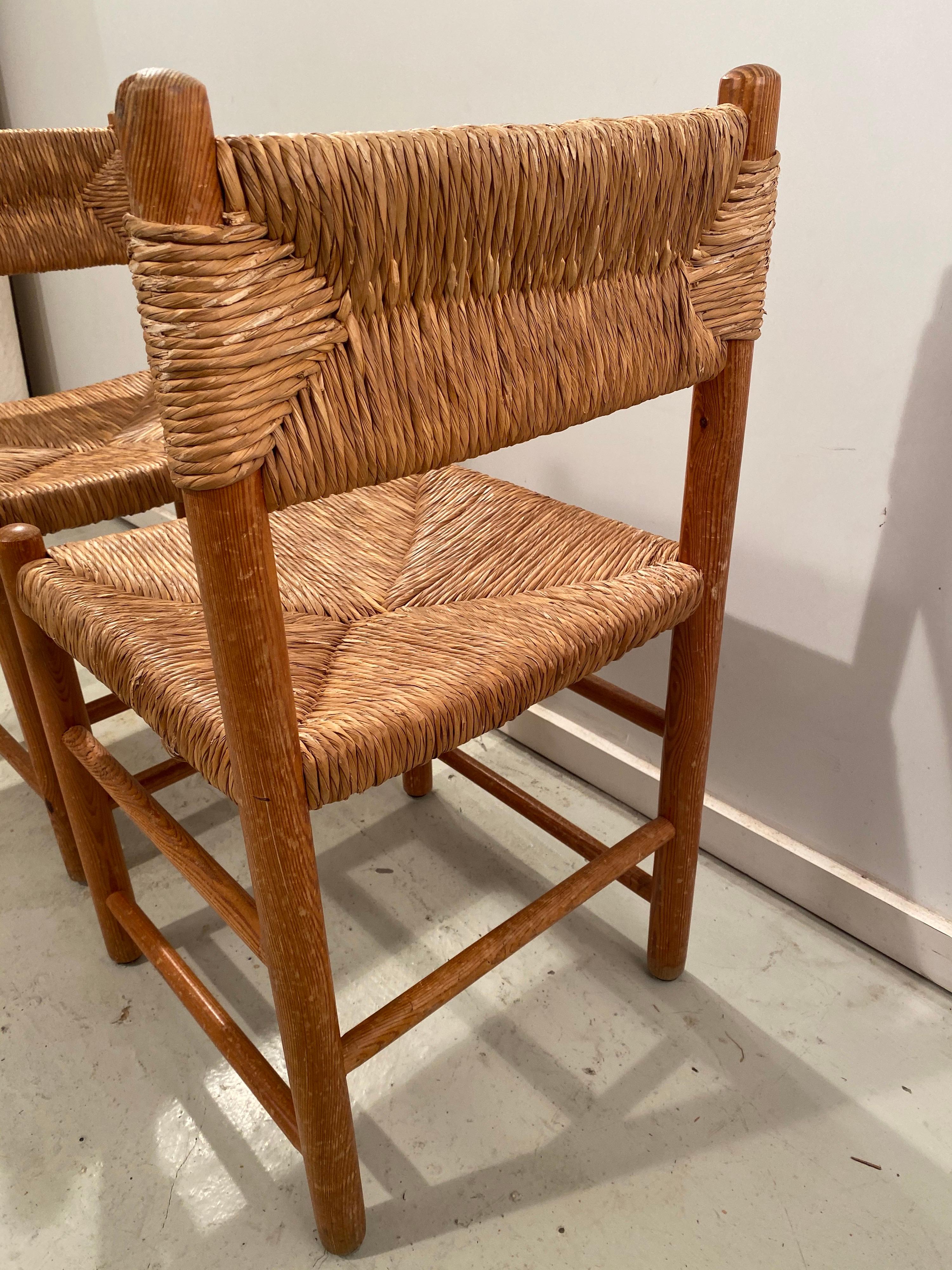 Pair of Wicker Dordogne Chairs by Charlotte Perriand for Sentou, 1950s For Sale 3