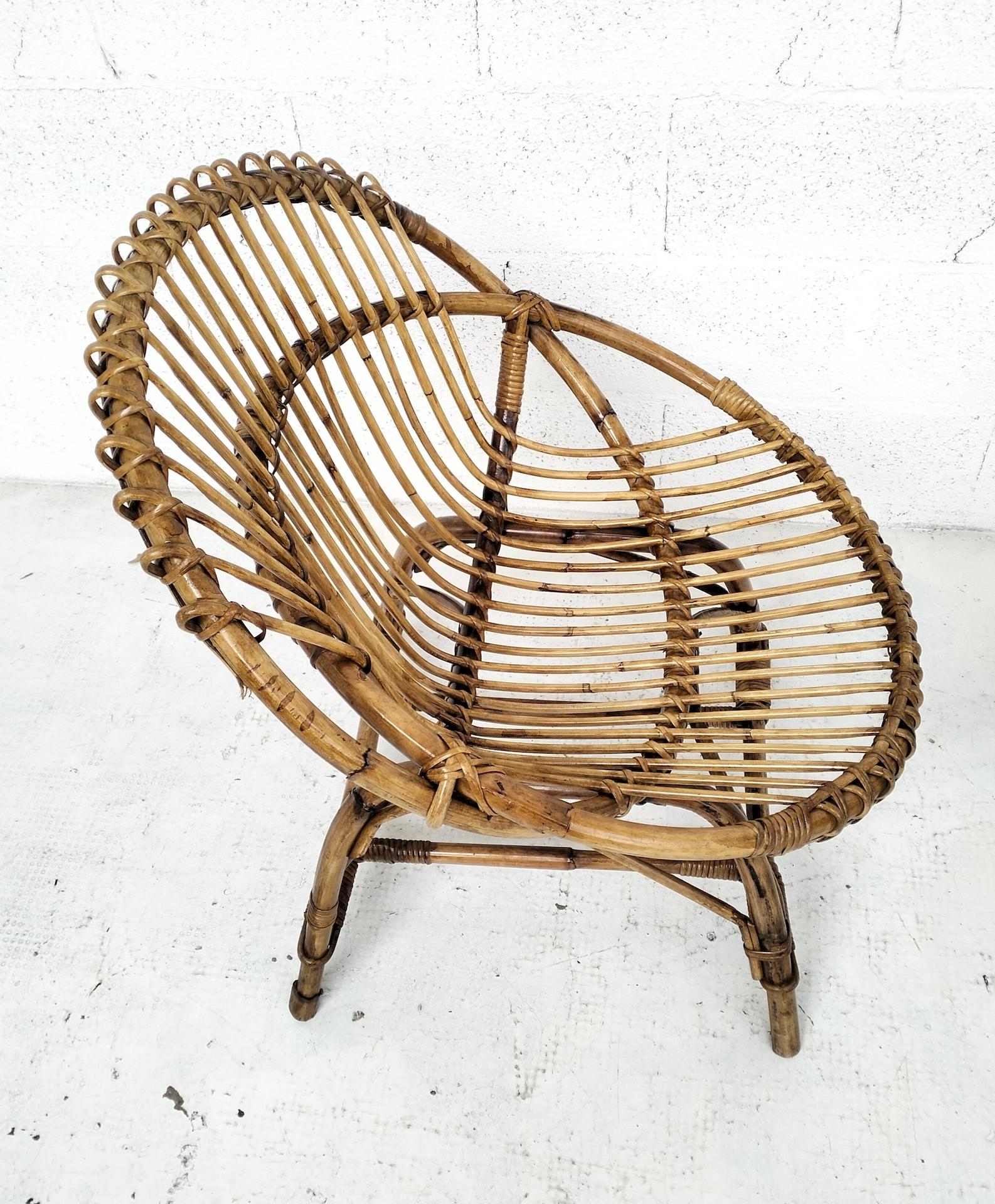 Paar italienische Eierstühle aus Korbgeflecht, 1960er Jahre (Korbweide) im Angebot