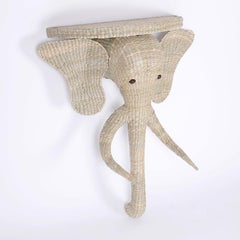 Pair of Wicker Elephant Consoles