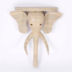 Pair of Wicker Elephant Consoles or Brackets from the FS Flores Collection