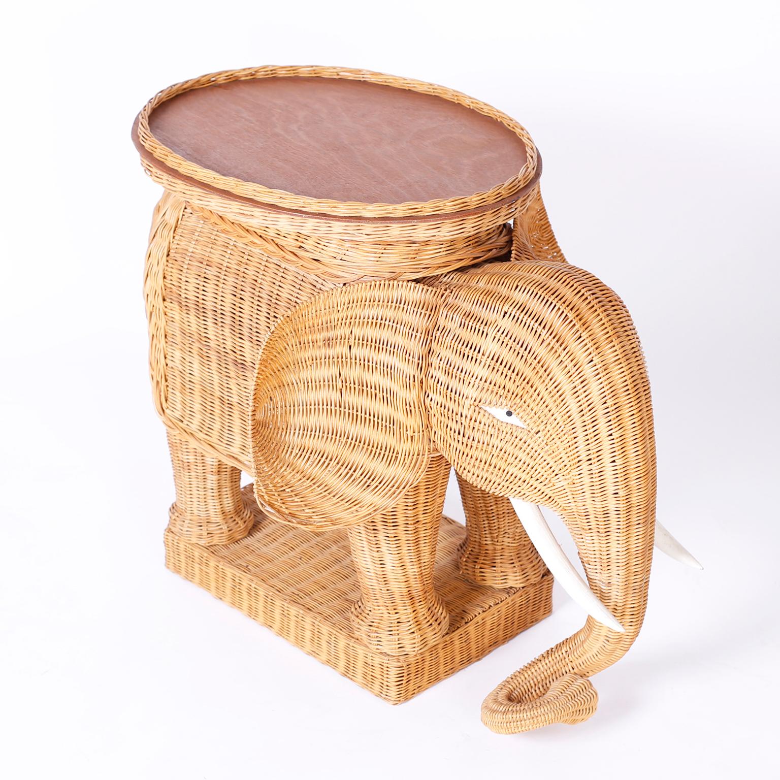 British Colonial Pair of Wicker Elephant Tabes