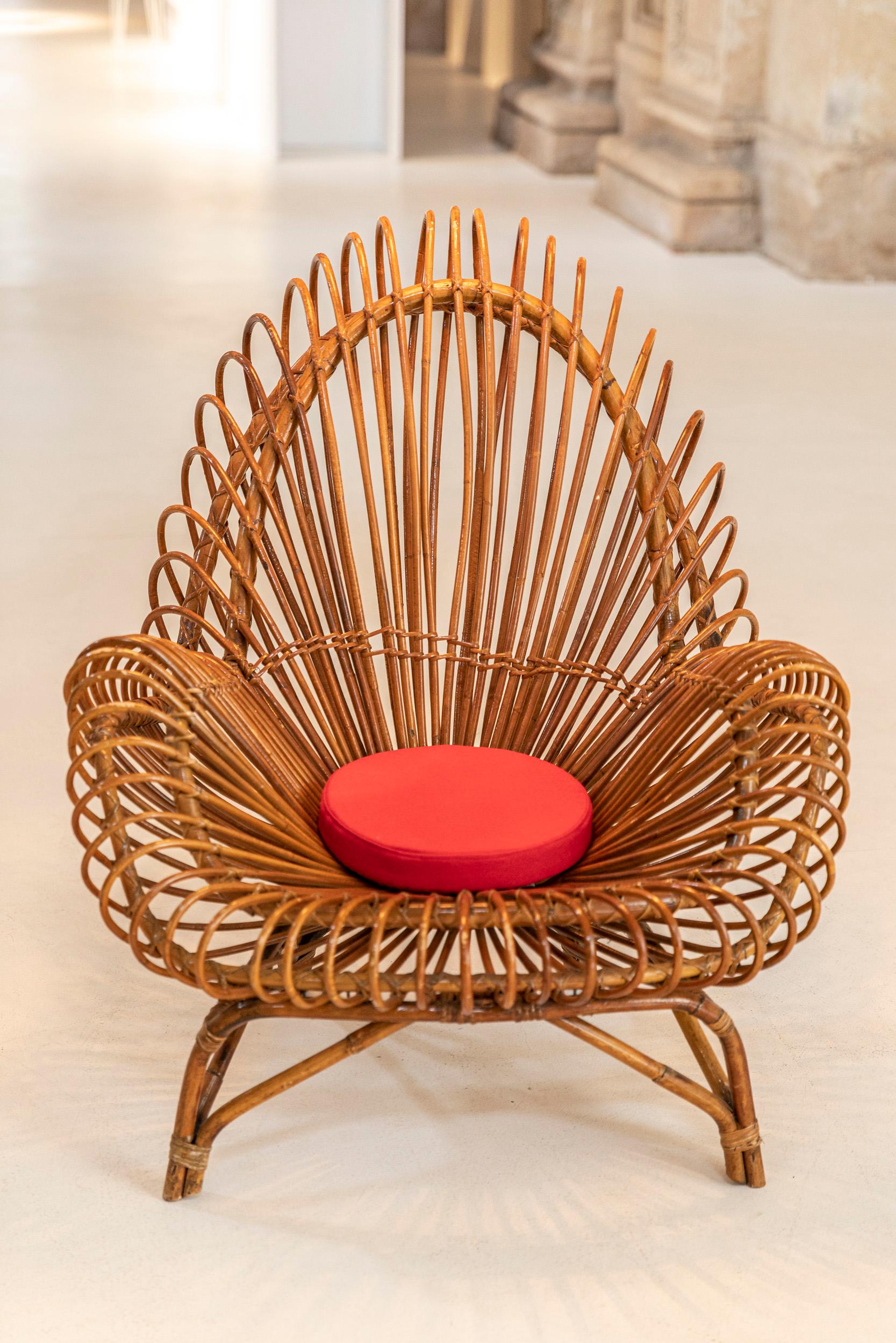 Pair of Wicker Lounge Chairs Attributed to Janine Abraham 2