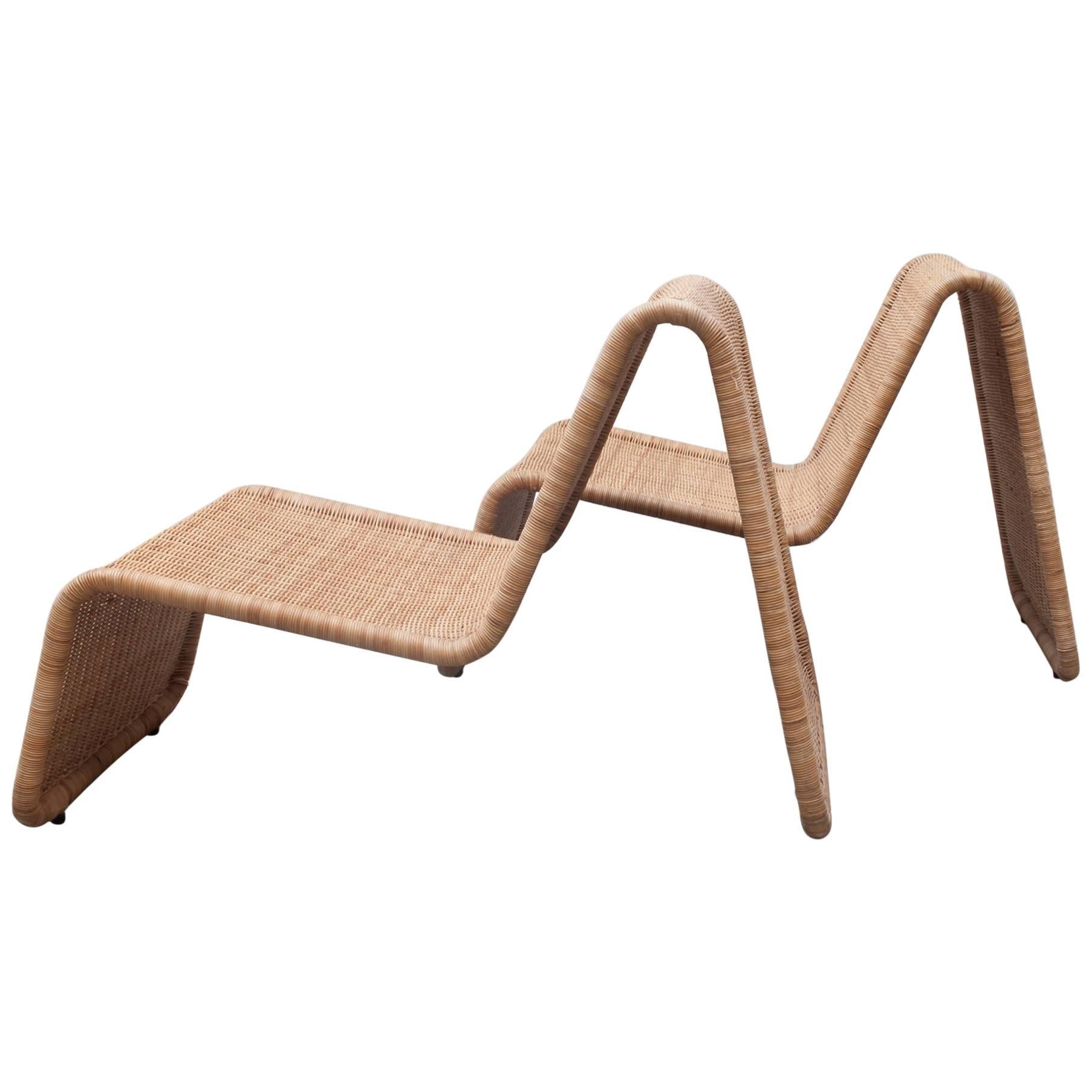 Pair of Wicker Lounge Chairs by Tito Agnoli Model P3 for Bonacina, Italy, 1970s