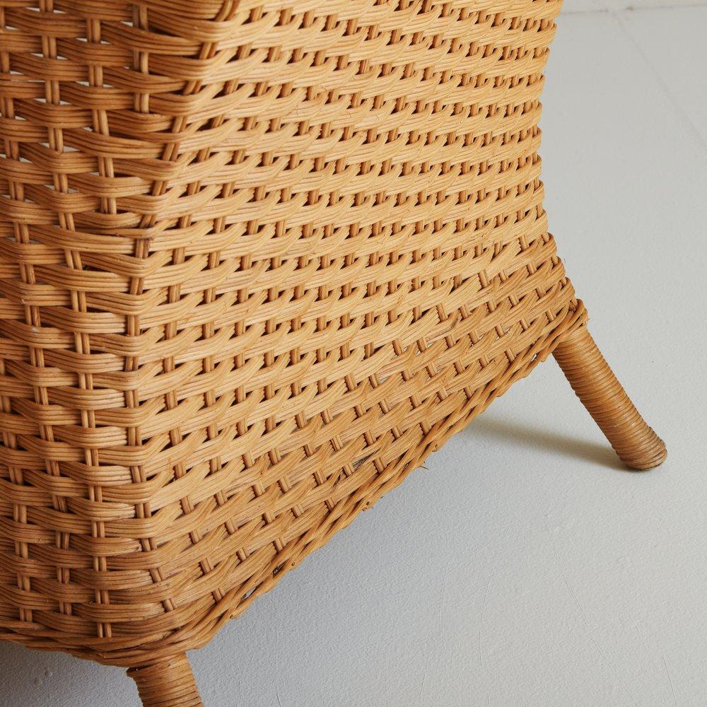 Pair of Wicker Lounge Chairs with Cushion, France, 1970s 6