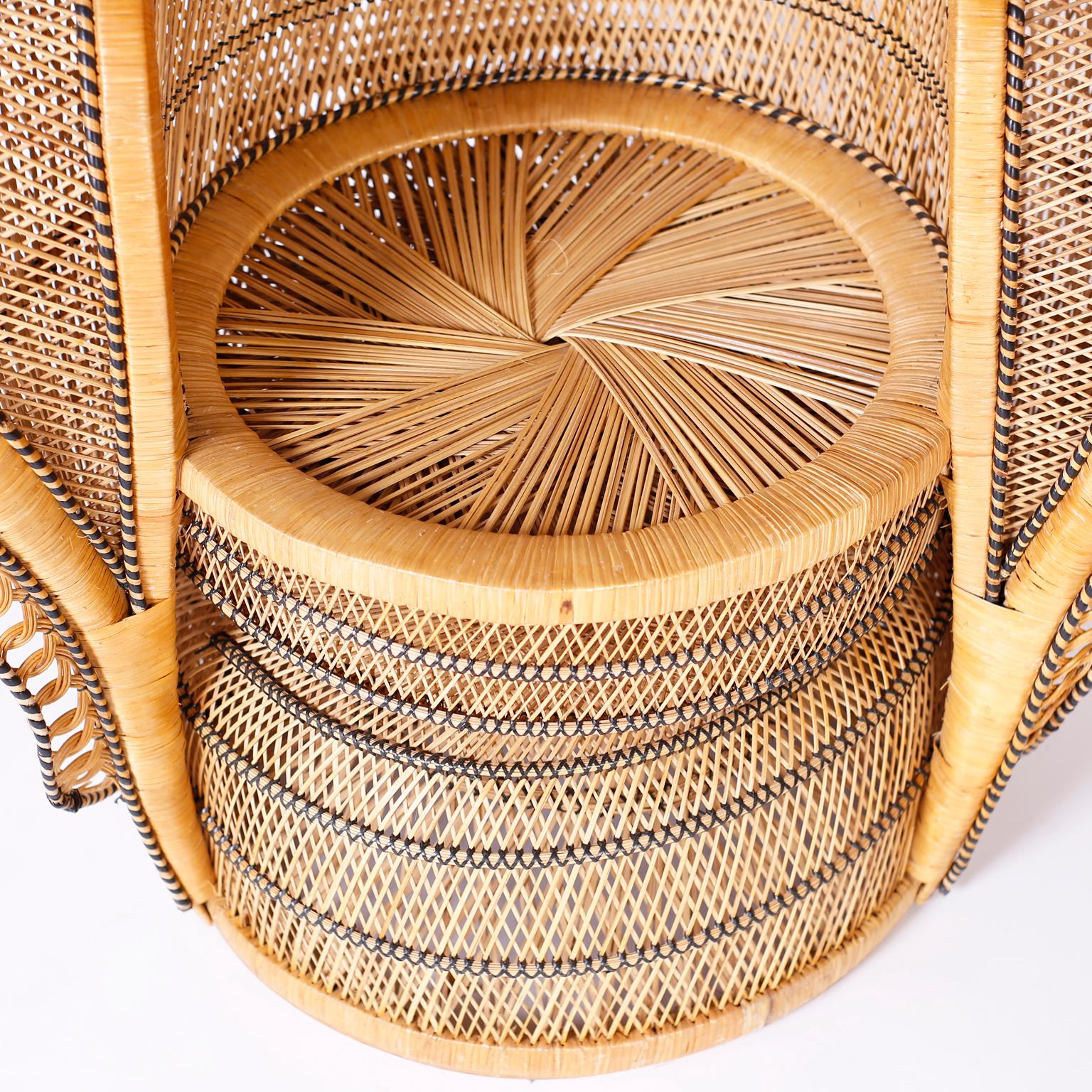 Pair of Wicker Peacock Chairs 2