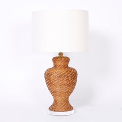 Pair of Wicker Table Lamps