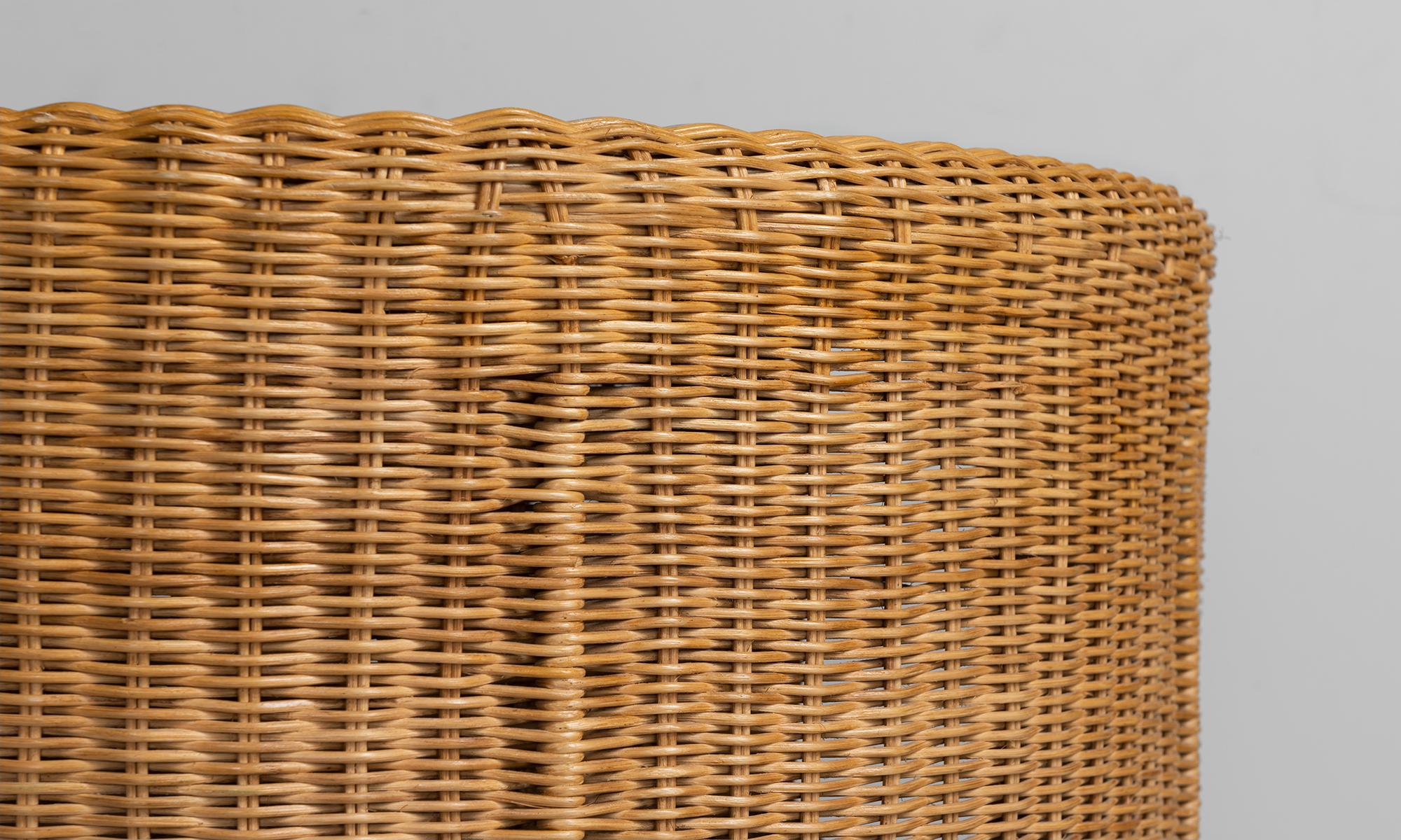 Pair of Wicker Tub Chairs, France, circa 1950 In Good Condition In Culver City, CA