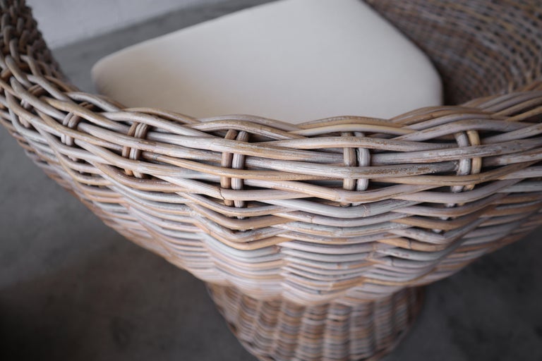 Pair of Wicker Tub Lounge Chairs For Sale at 1stDibs wicker tub