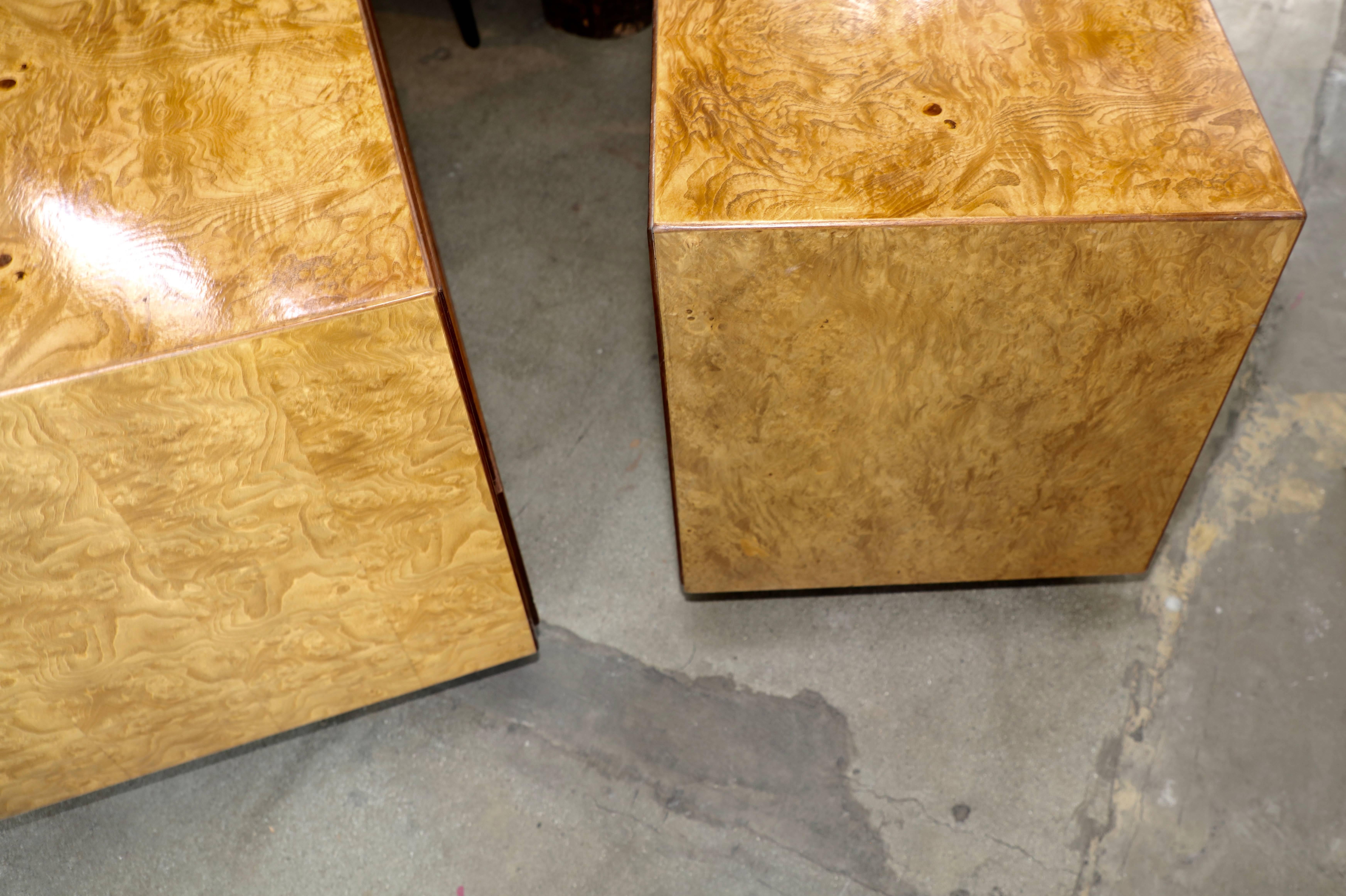 Pair of Widdicomb Campaign Styles Nightstand or End Tables in Burlwood 10