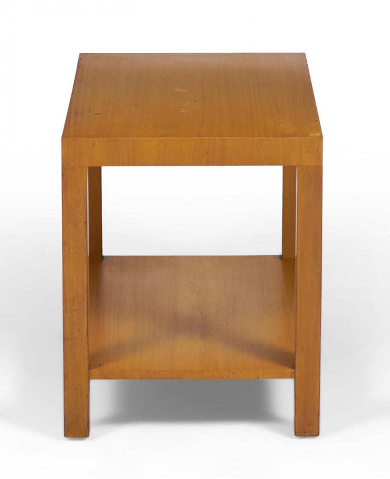 Pair of Modern American MidCentury Parsons Style Wooden End