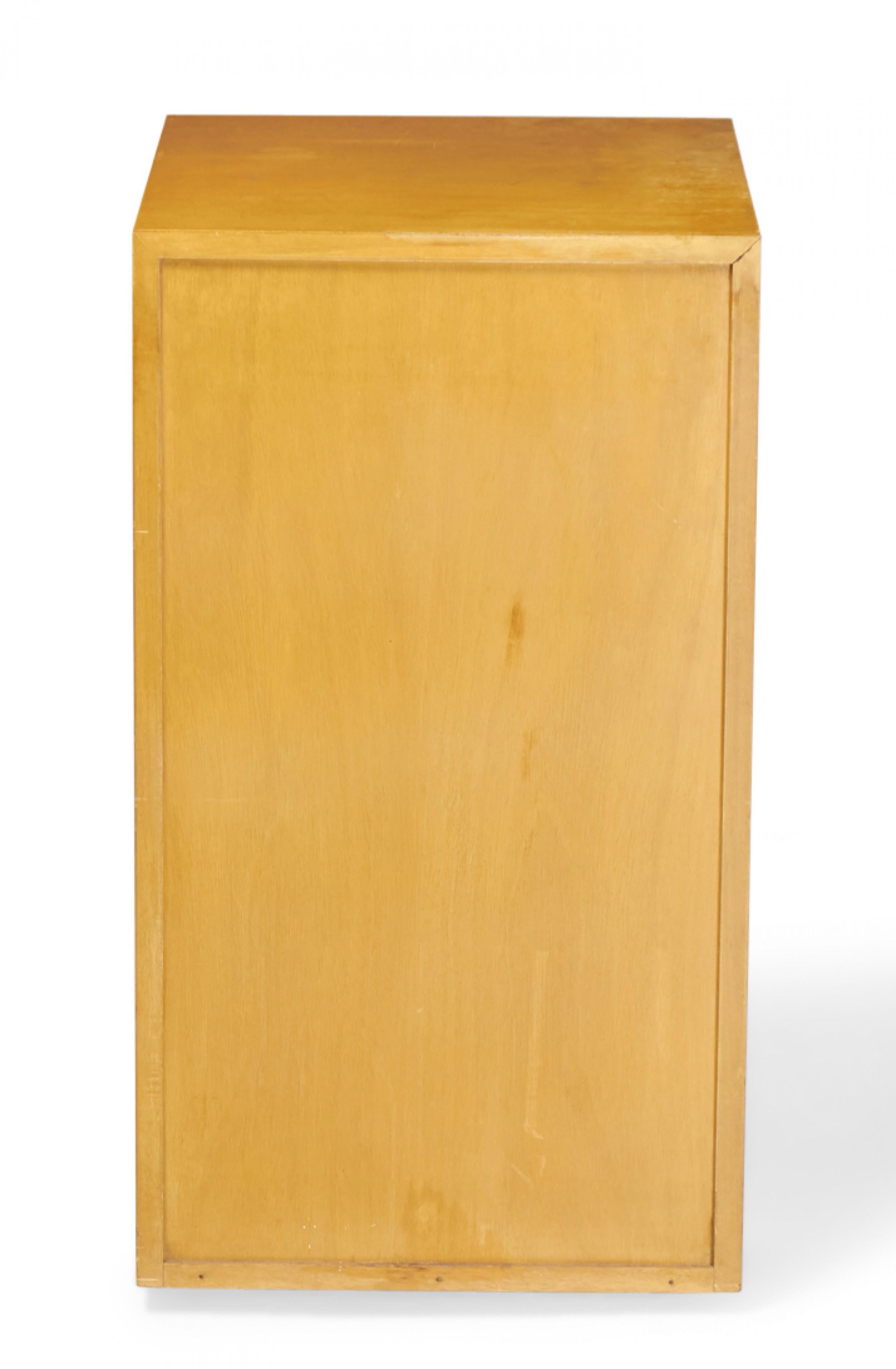Pair of Widdicomb Modern Blond Maple Tall Single-Door Cabinet / Nightstands For Sale 4