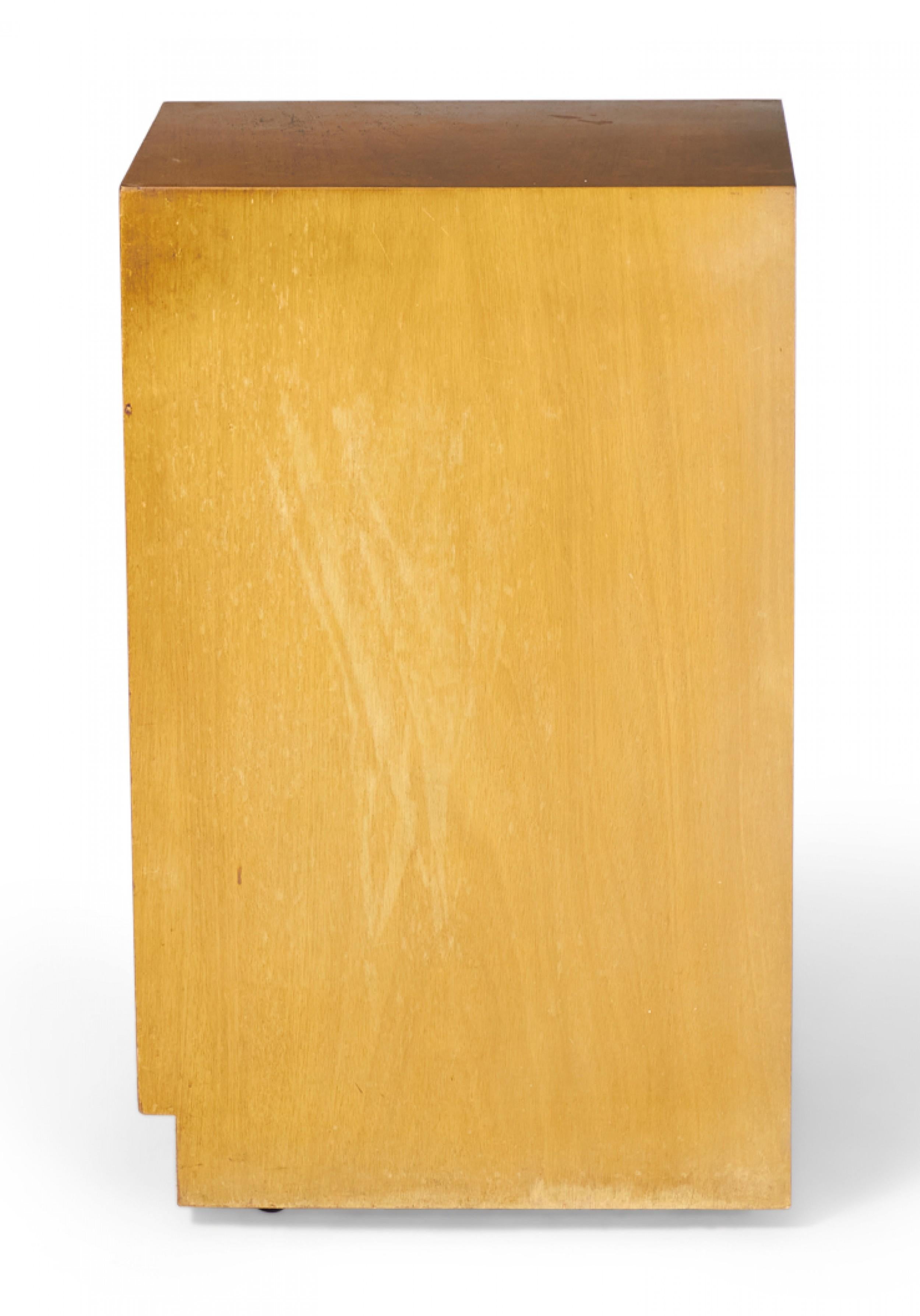 American Pair of Widdicomb Modern Blond Maple Tall Single-Door Cabinet / Nightstands For Sale
