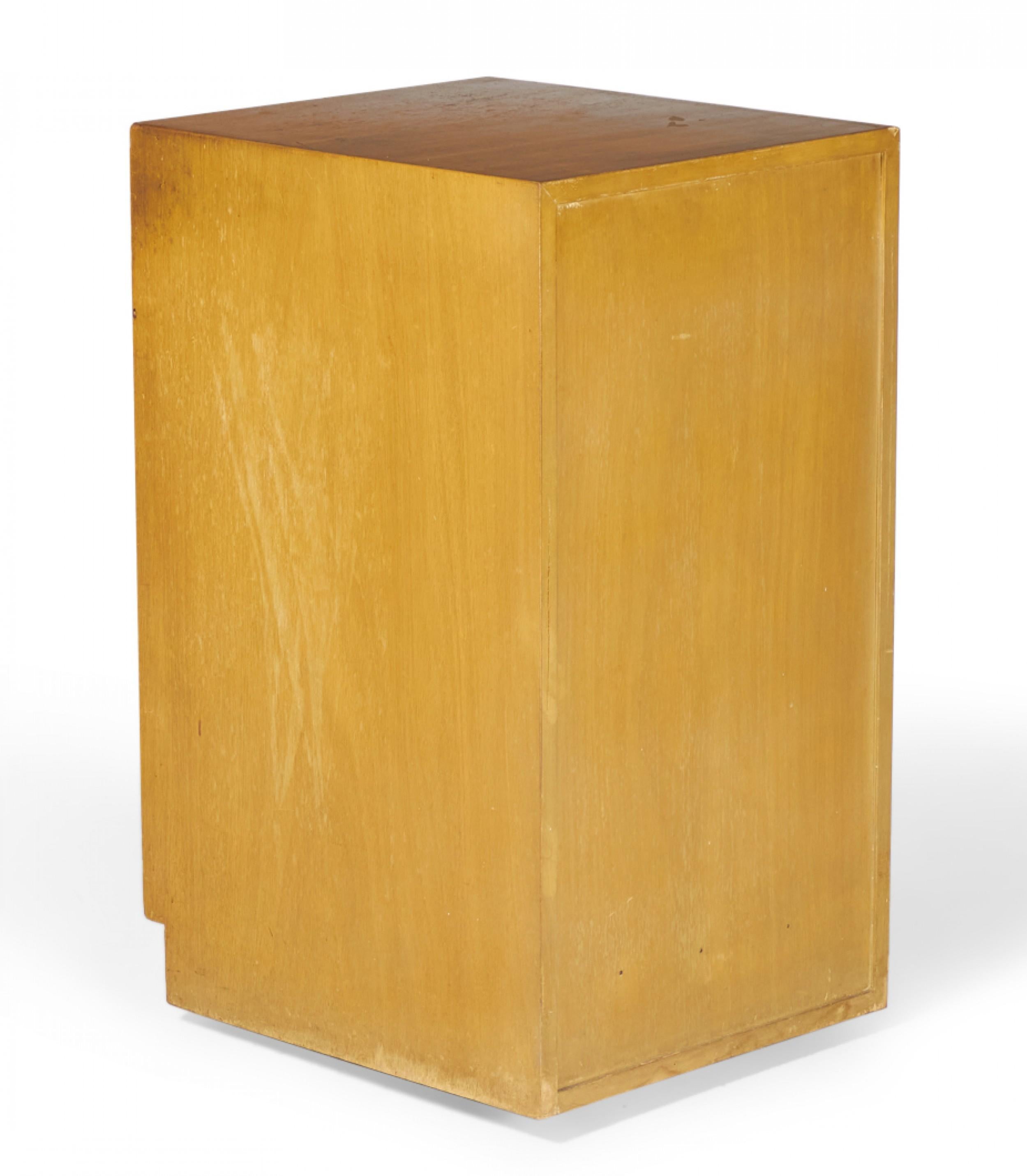 Pair of Widdicomb Modern Blond Maple Tall Single-Door Cabinet / Nightstands In Good Condition For Sale In New York, NY