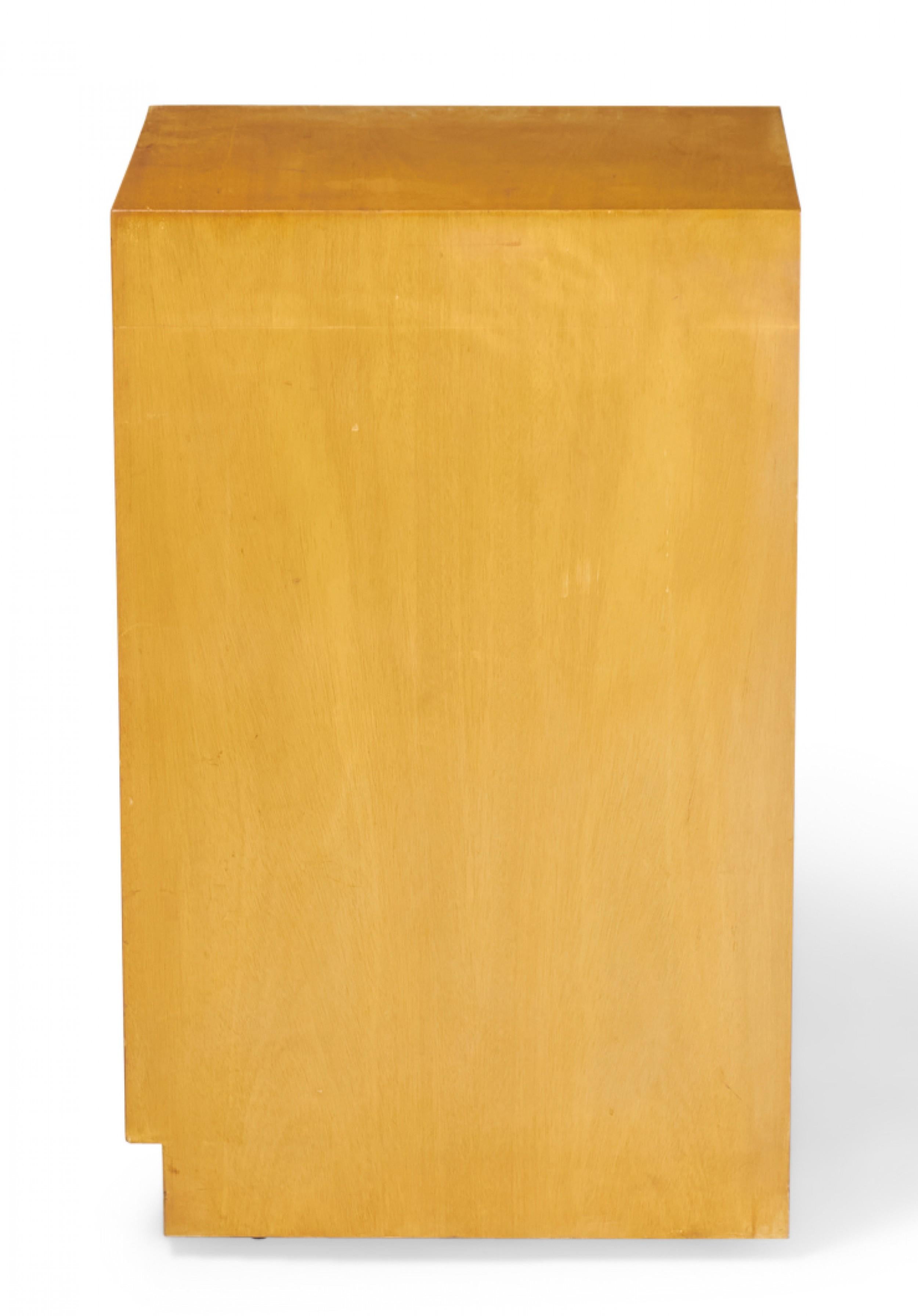 Pair of Widdicomb Modern Blond Maple Tall Single-Door Cabinet / Nightstands For Sale 2